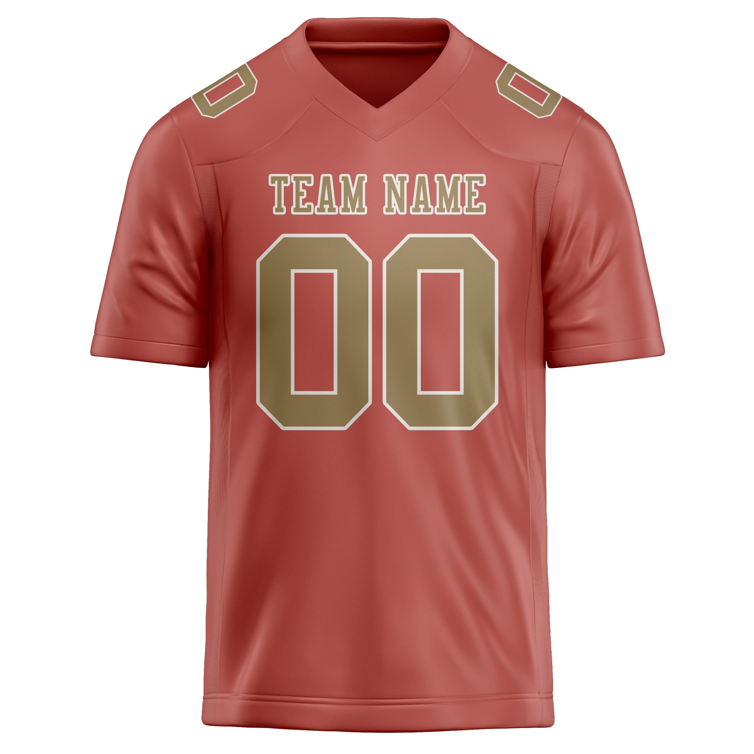 Custom Copper Rose Light Khaki Football Jersey