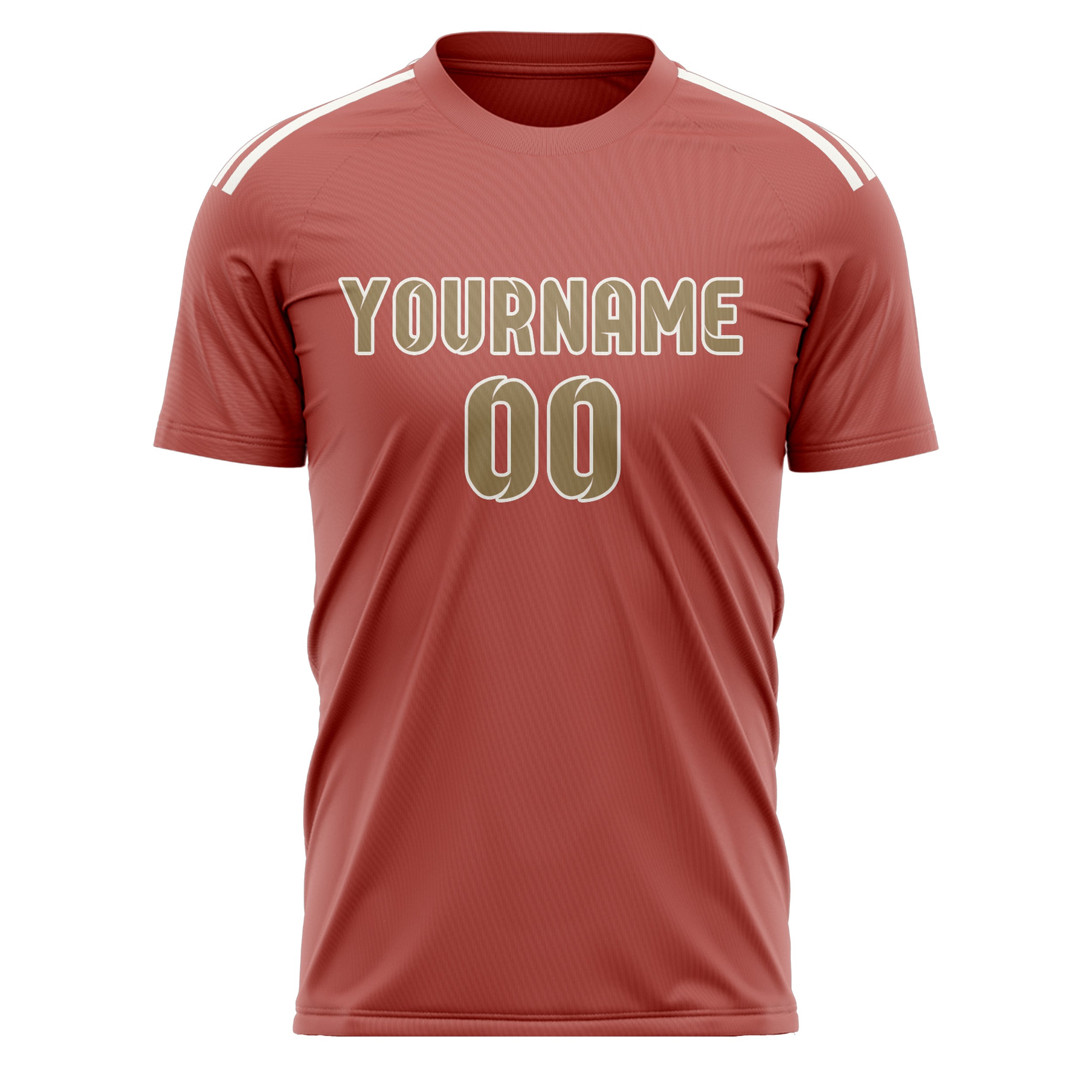 Custom Copper Rose Light Khaki Soccer Jersey