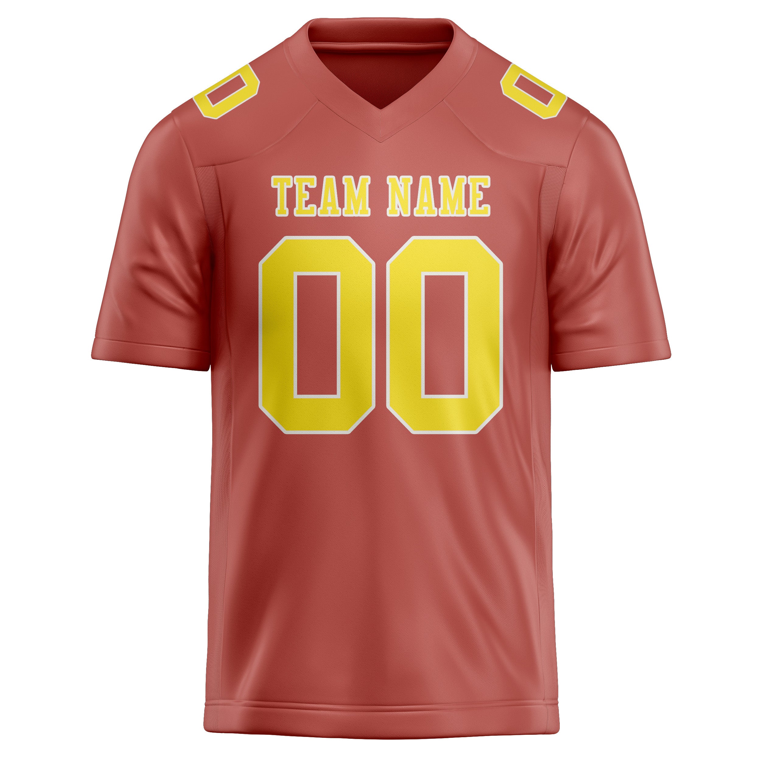 Custom Copper Rose Light Yellow Football Jersey