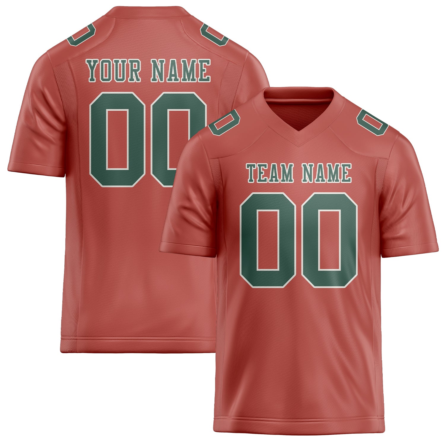 Custom Copper Rose Blue Green Football Jersey