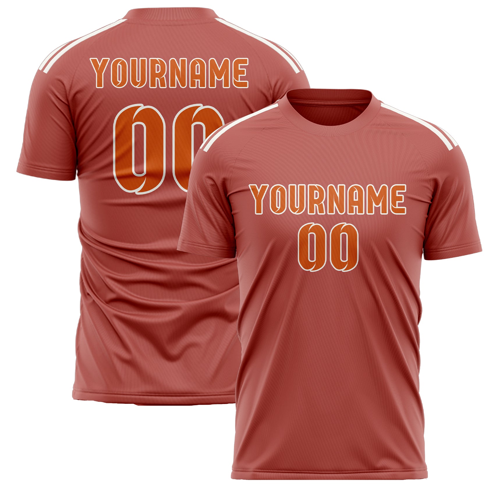 Custom Copper Rose Orange Soccer Jersey