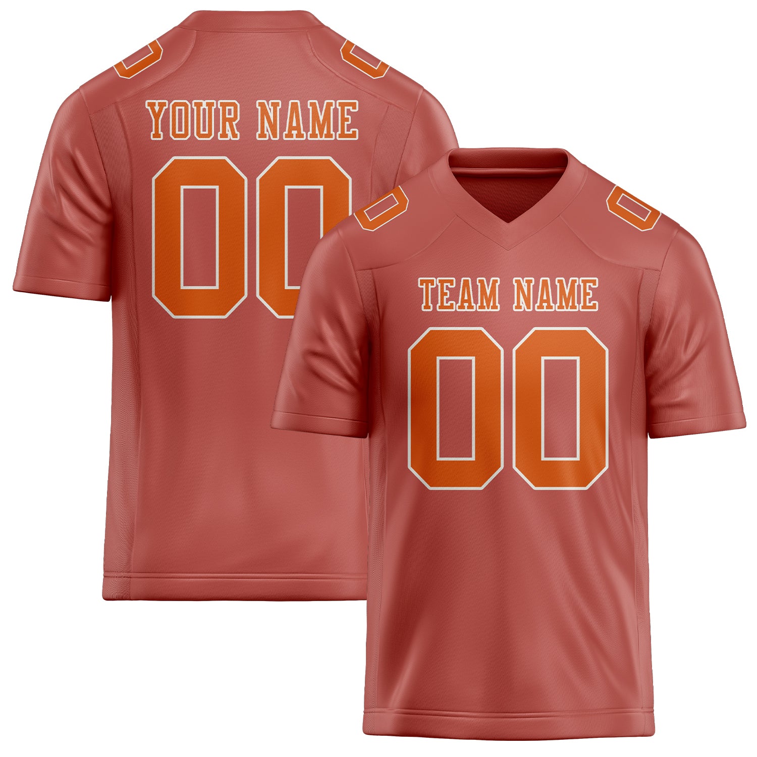 Custom Copper Rose Orange Football Jersey