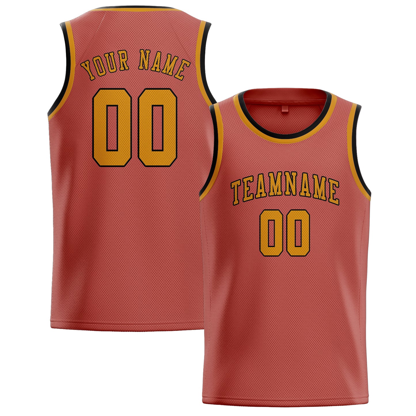 Custom Copper Rose Yellow Basketball Jersey