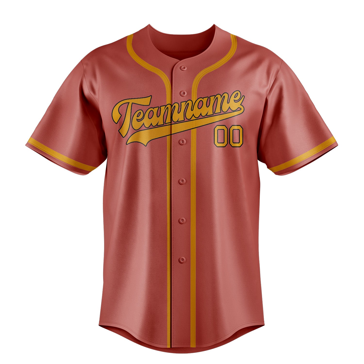 Custom Copper Rose Yellow Baseball Jersey