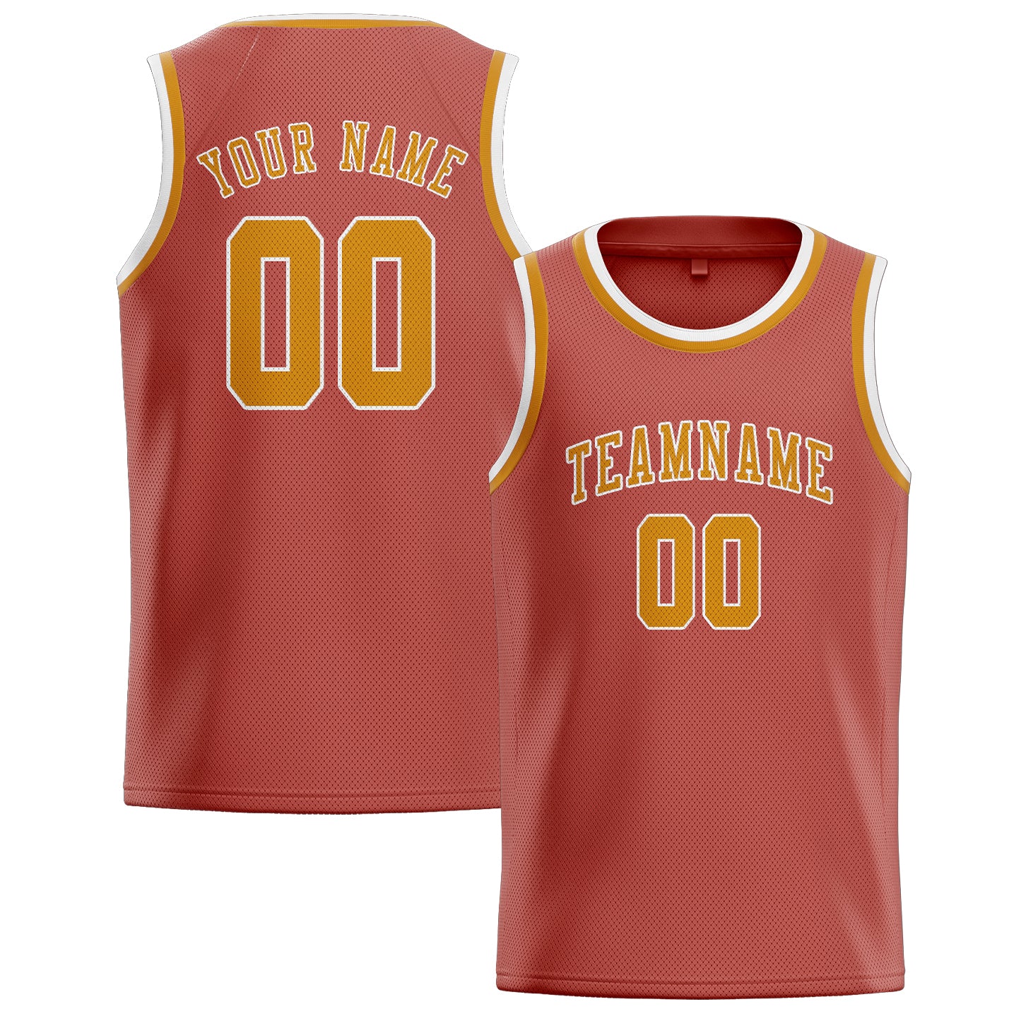 Custom Copper Rose Yellow Basketball Jersey