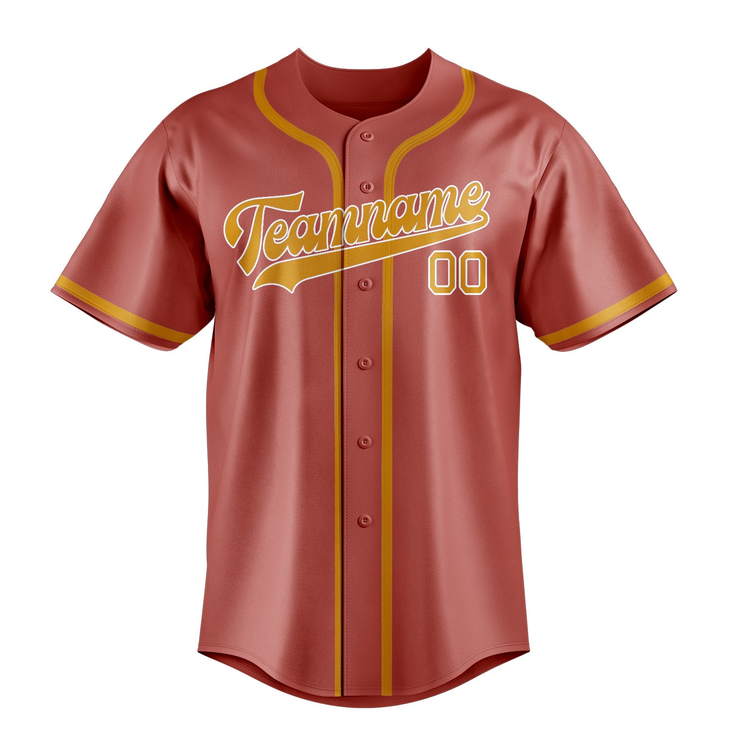 Custom Copper Rose Yellow Baseball Jersey