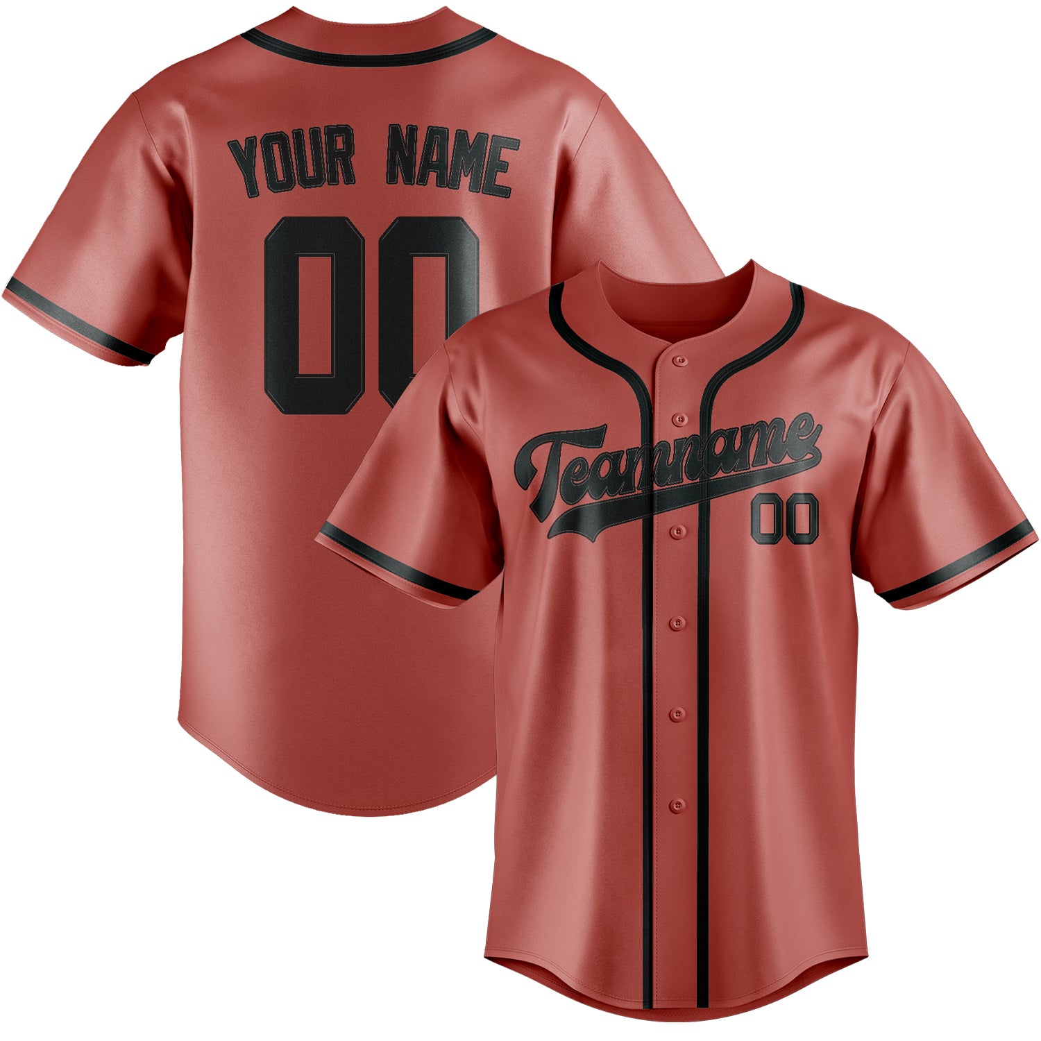 Custom Copper Rose Dark Grey Baseball Jersey