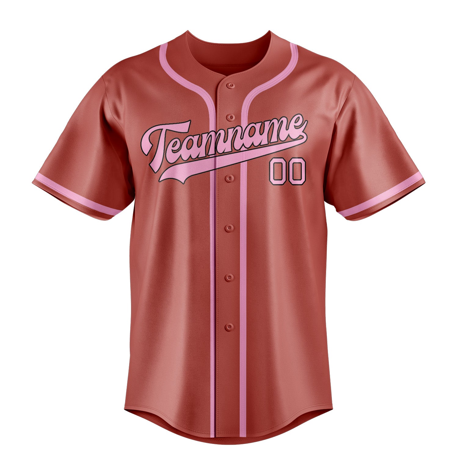Custom Copper Rose Light Pink Baseball Jersey