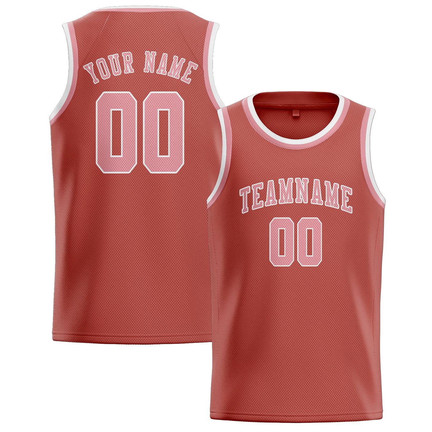 Custom Copper Rose Light Pink Basketball Jersey