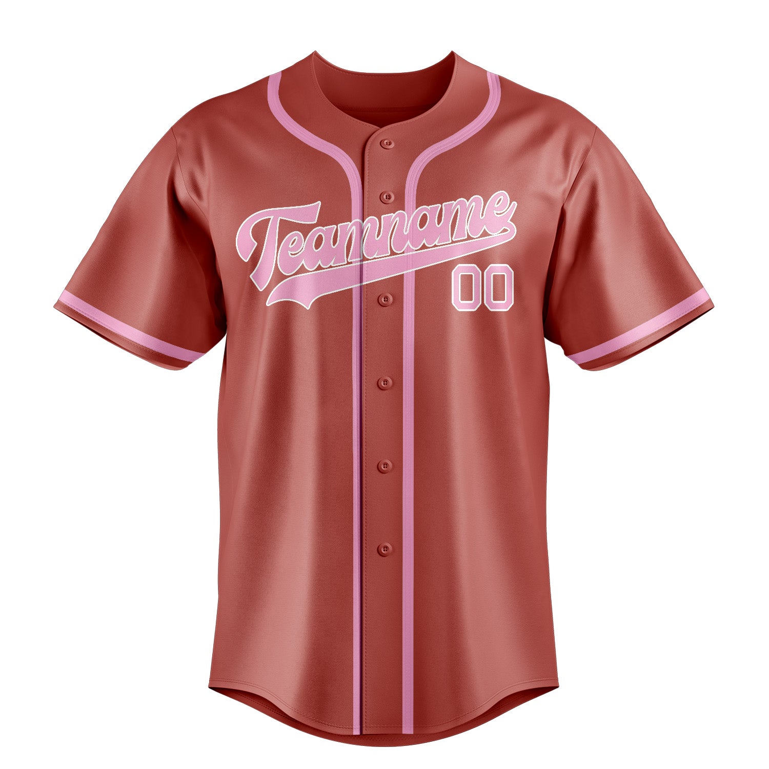 Custom Copper Rose Light Pink Baseball Jersey