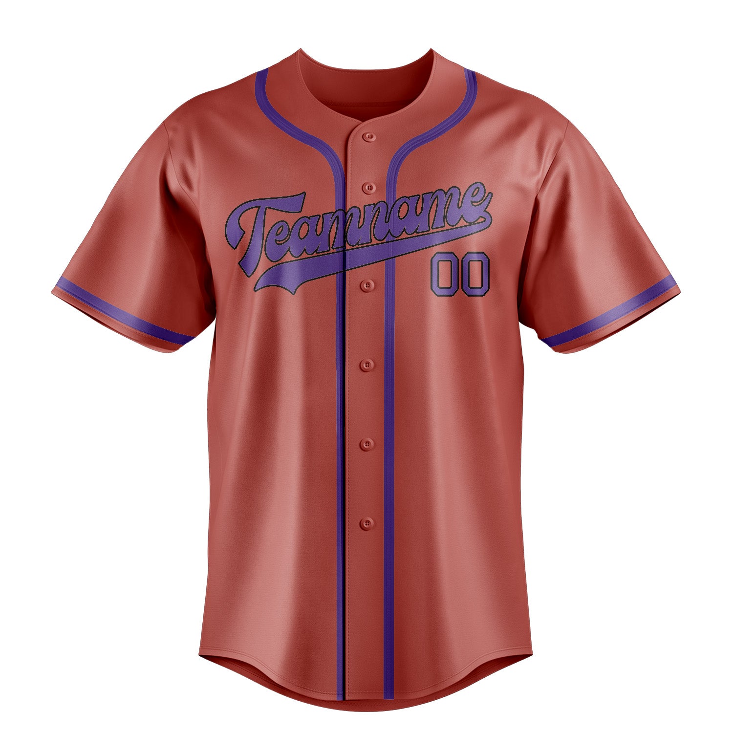 Custom Copper Rose Light Purple Baseball Jersey