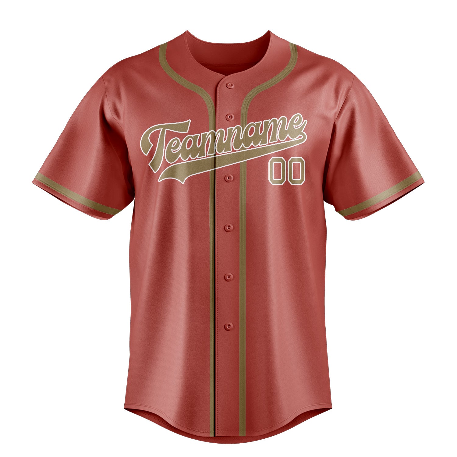 Custom Copper Rose Light Khaki Baseball Jersey
