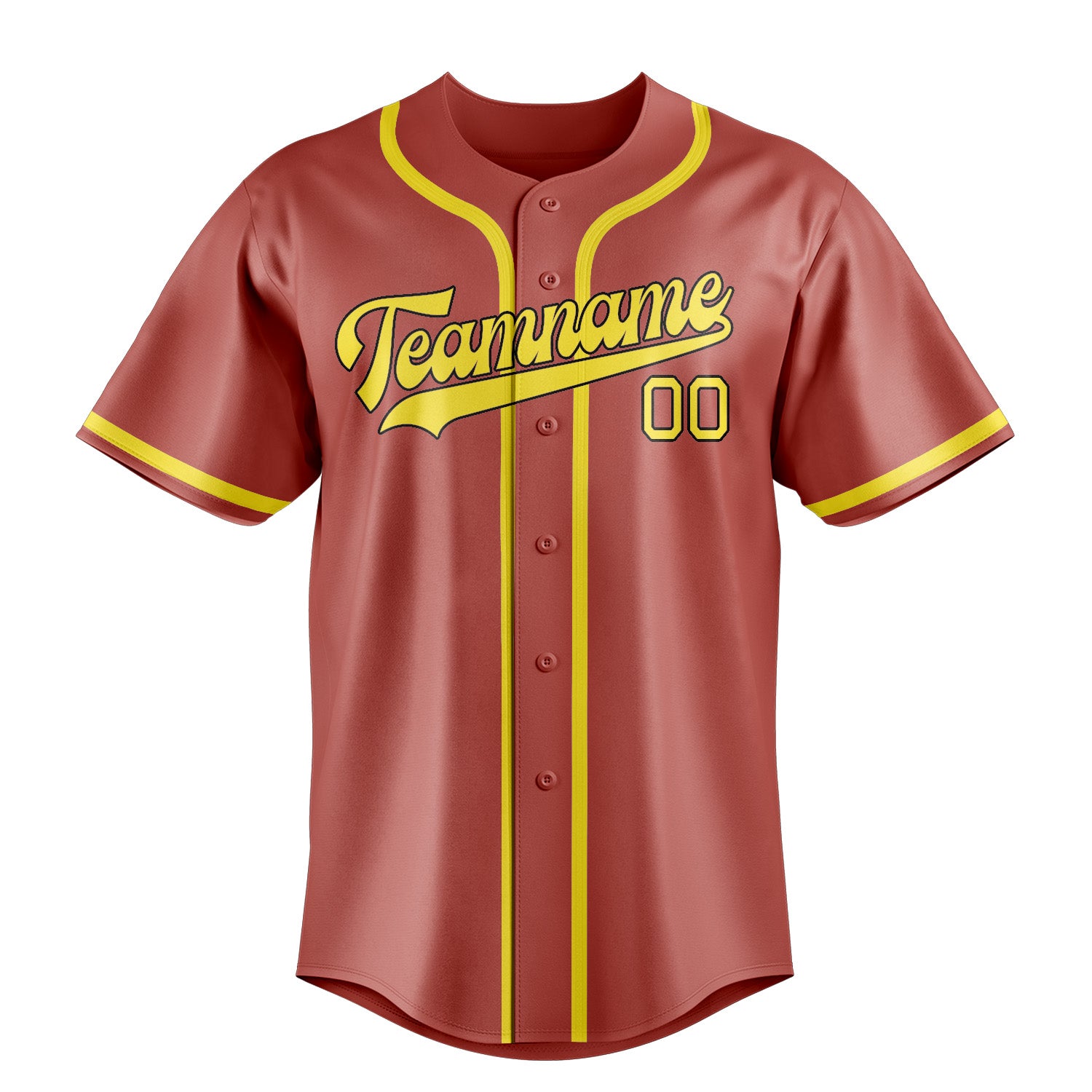 Custom Copper Rose Light Yellow Baseball Jersey
