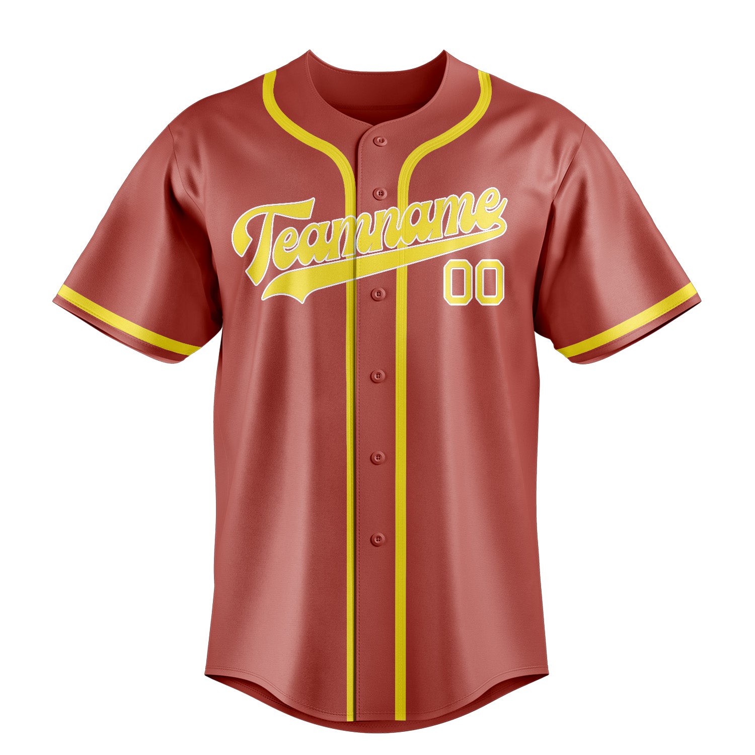 Custom Copper Rose Light Yellow Baseball Jersey
