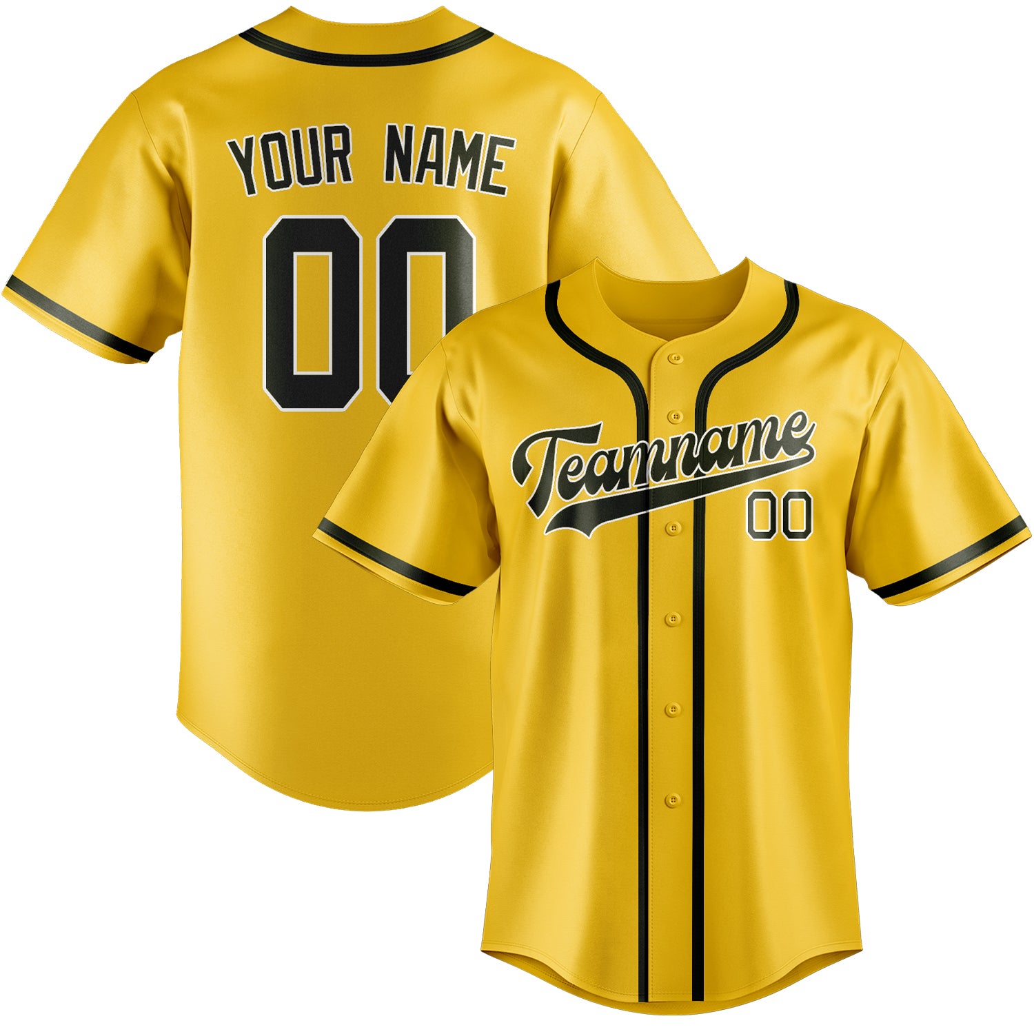 Custom Gold Olive Baseball Jersey