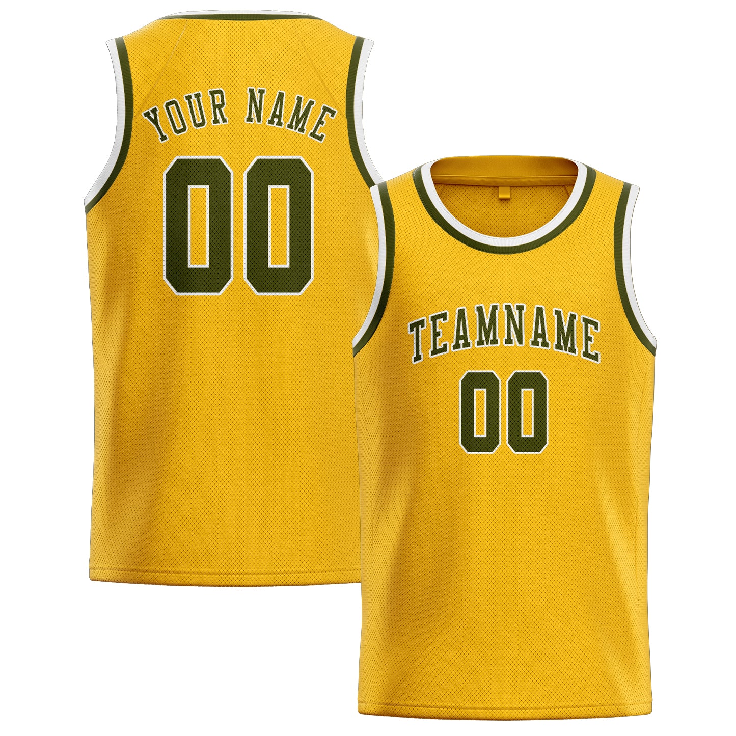 Custom Gold Olive Basketball Jersey