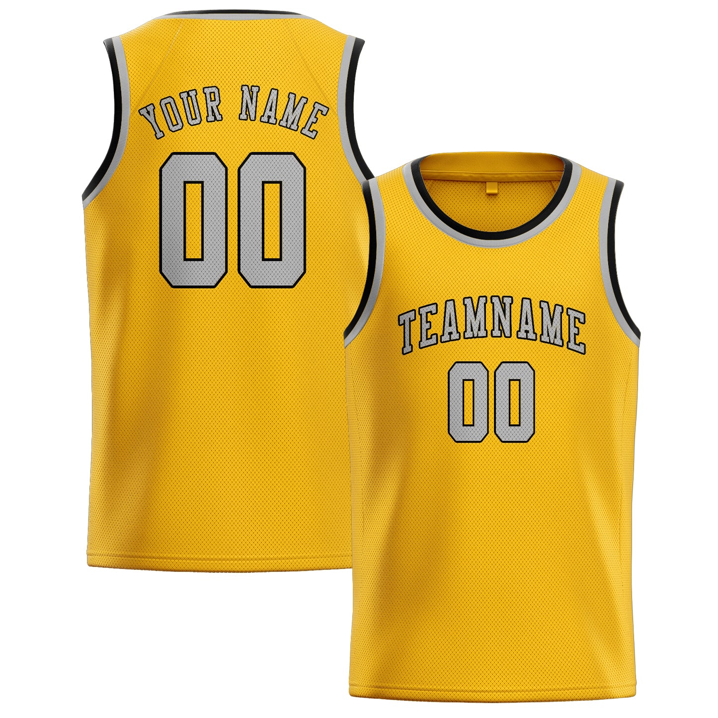 Custom Gold Gray Basketball Jersey