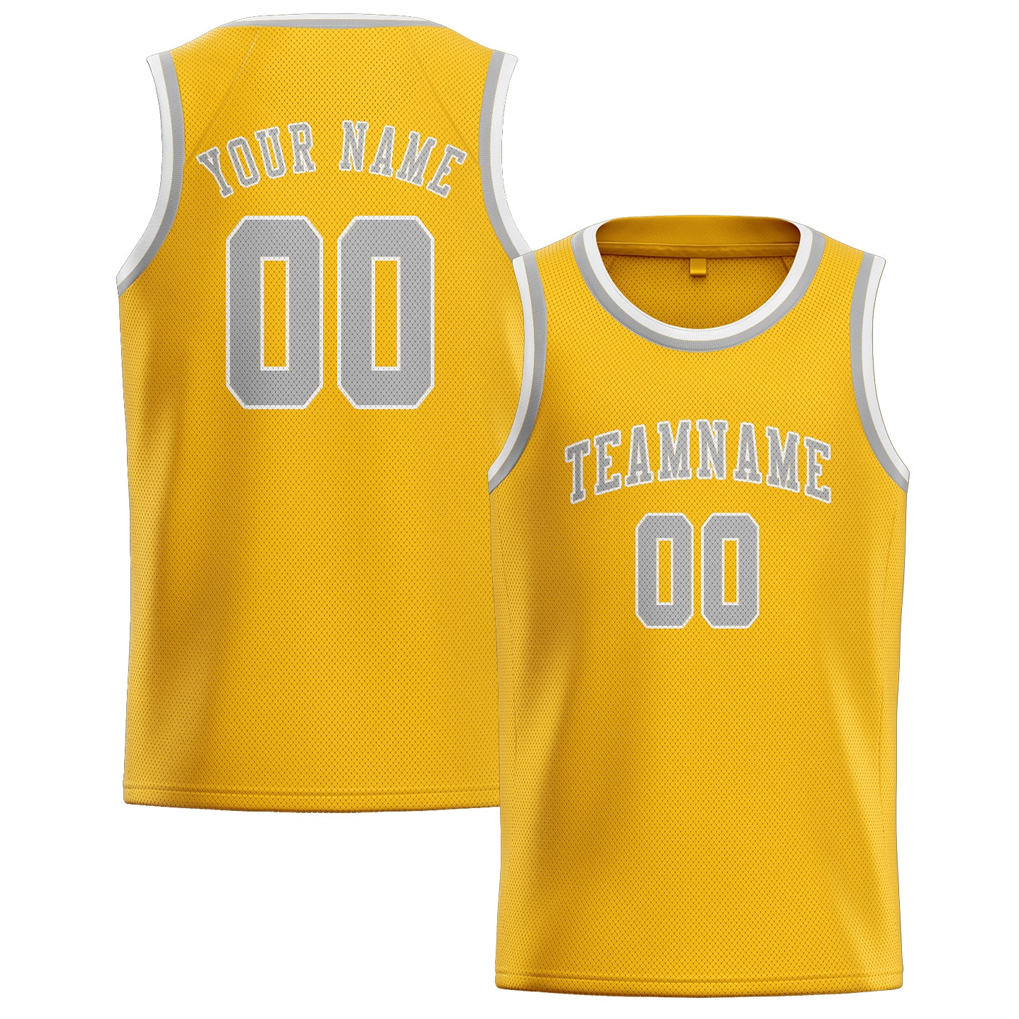 Custom Gold Gray Basketball Jersey