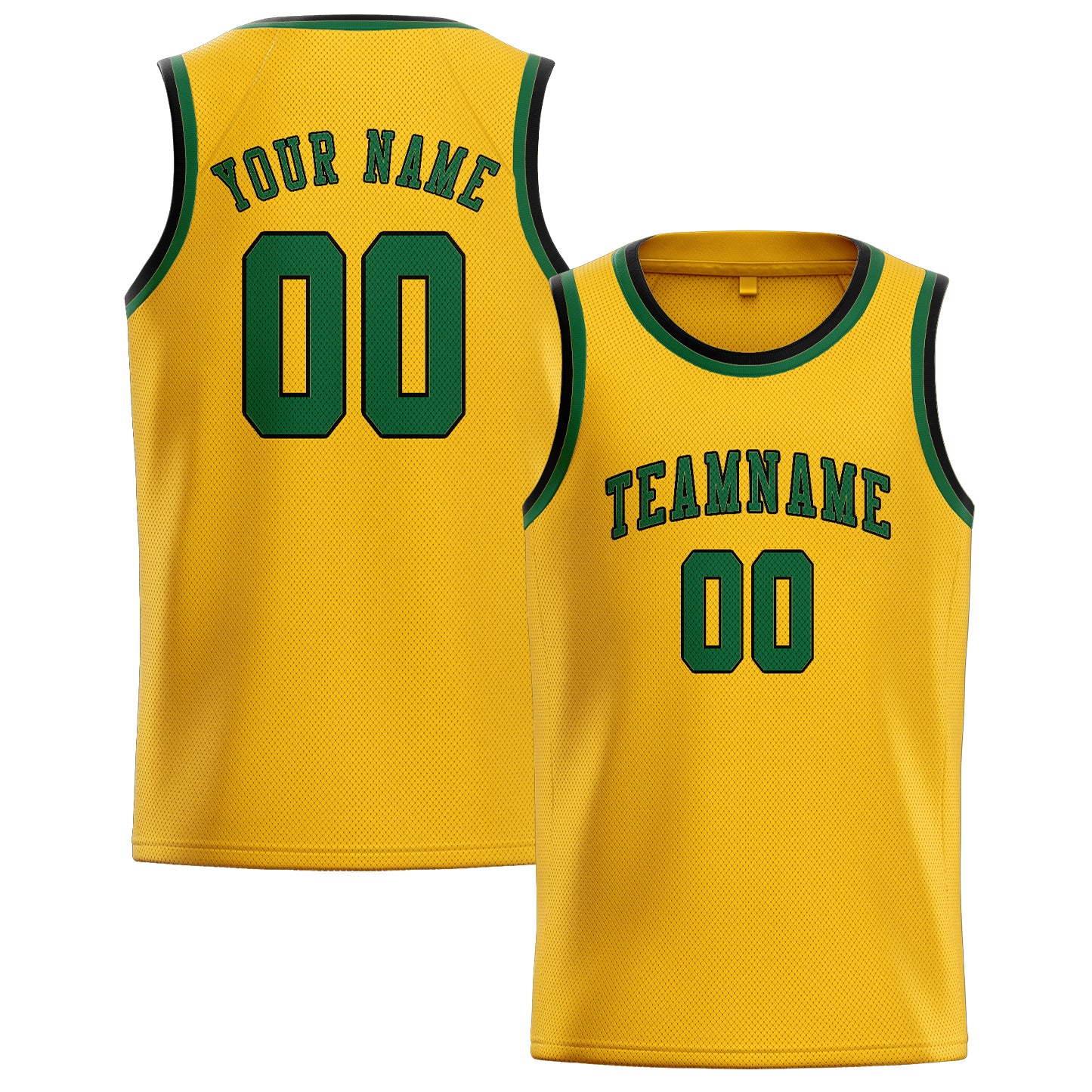 Custom Gold Green Basketball Jersey