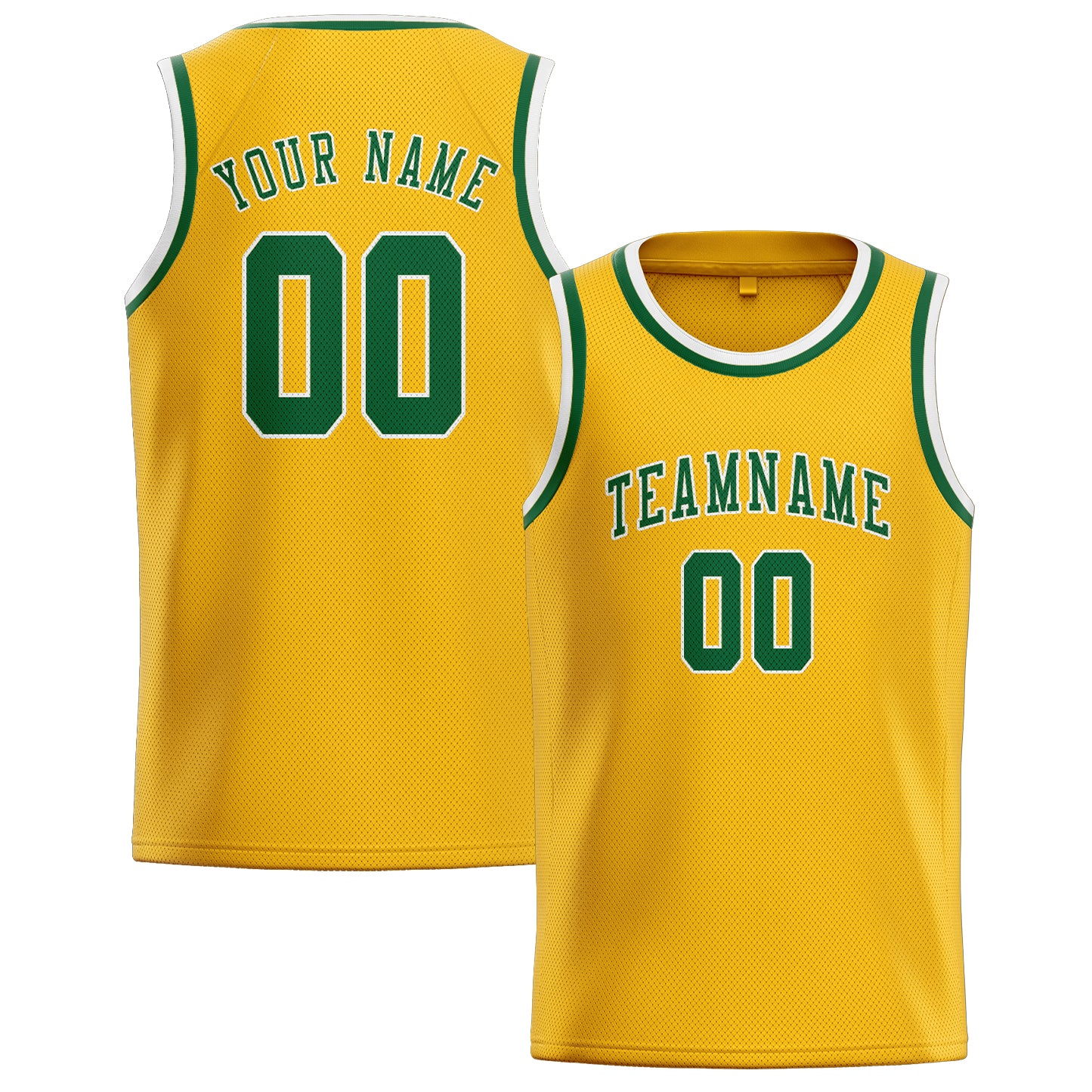 Custom Gold Green Basketball Jersey