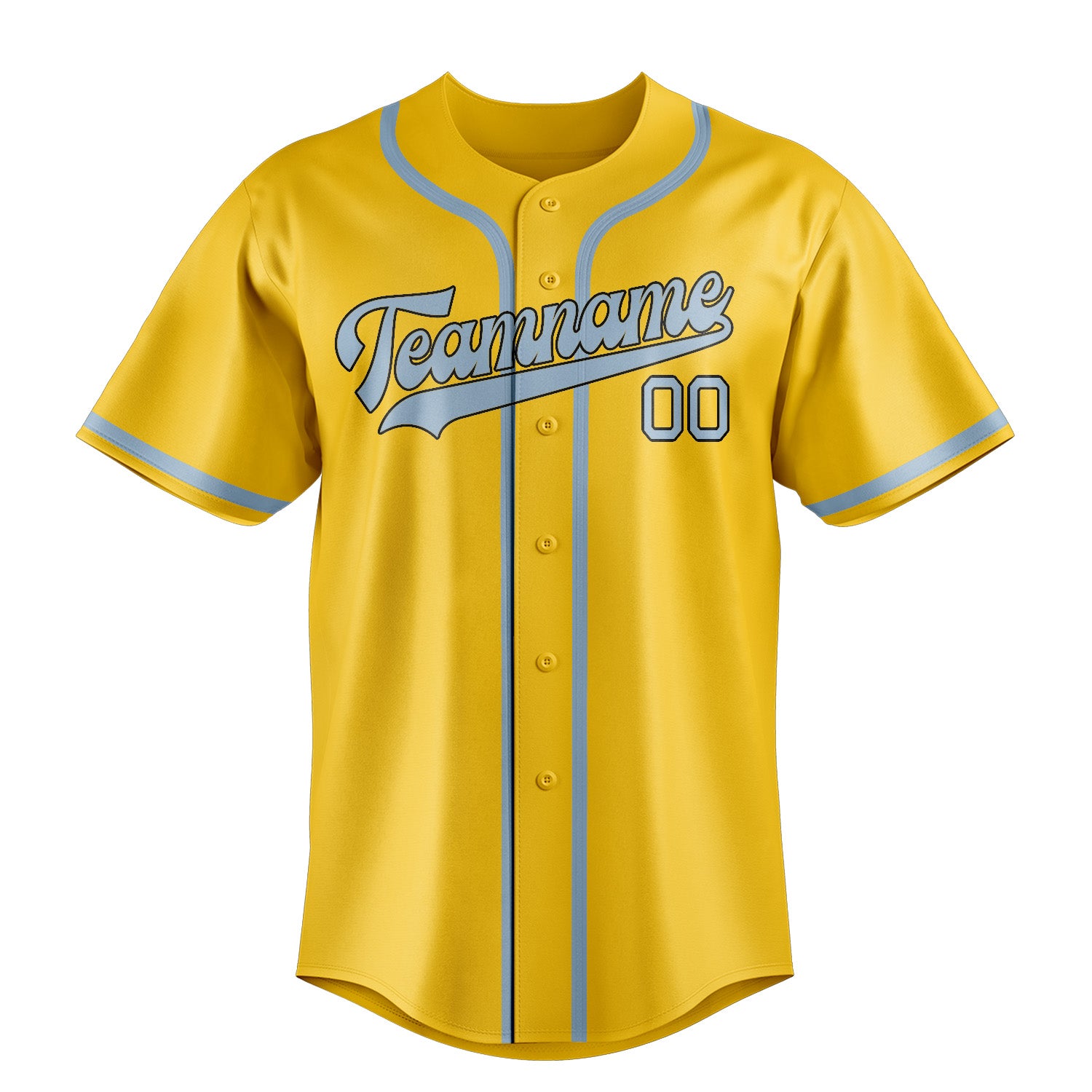 Custom Gold Light Blue Baseball Jersey