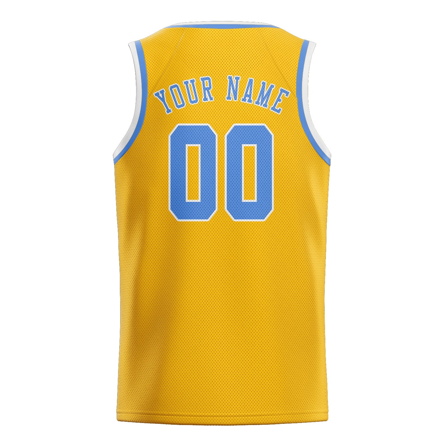 Custom Gold Light Blue Basketball Jersey