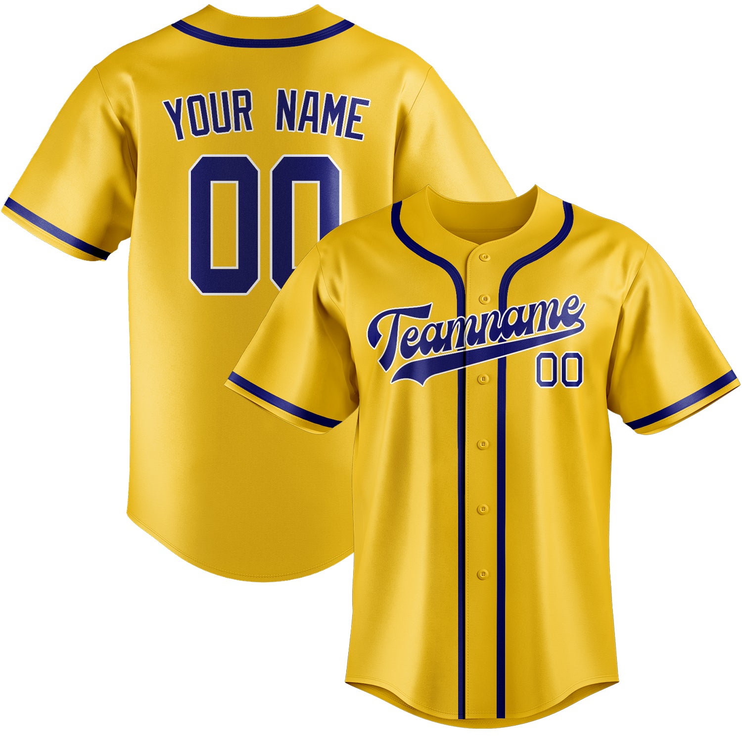 Custom Gold Sky Blue Baseball Jersey