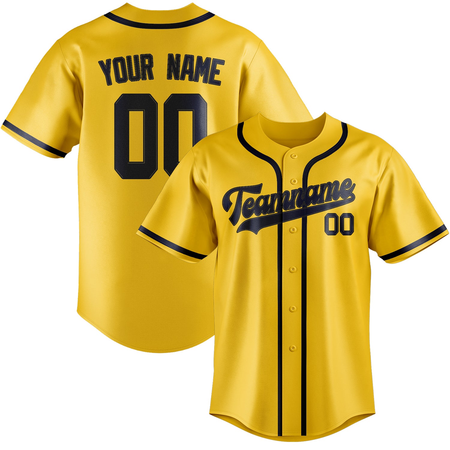 Custom Gold Navy Baseball Jersey