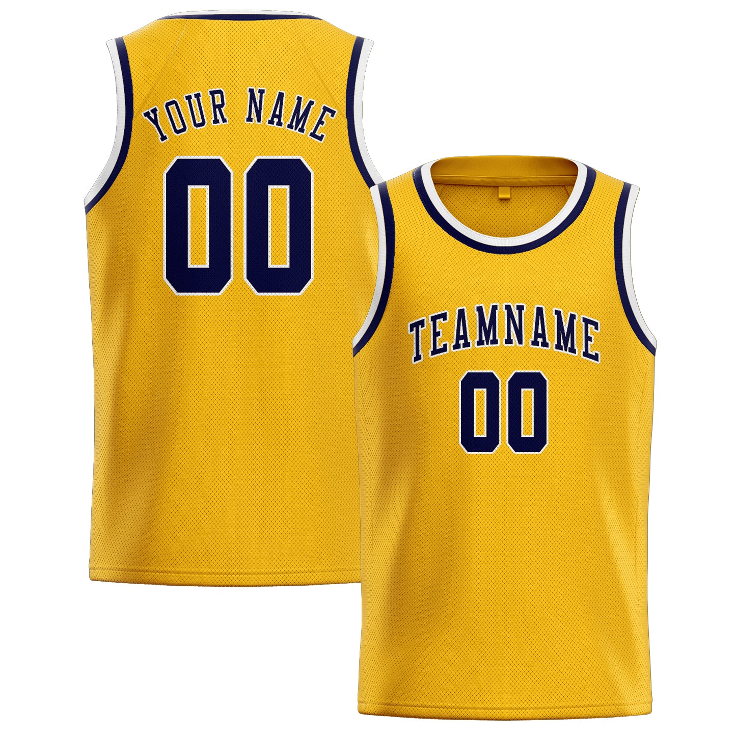 Custom Gold Navy Basketball Jersey