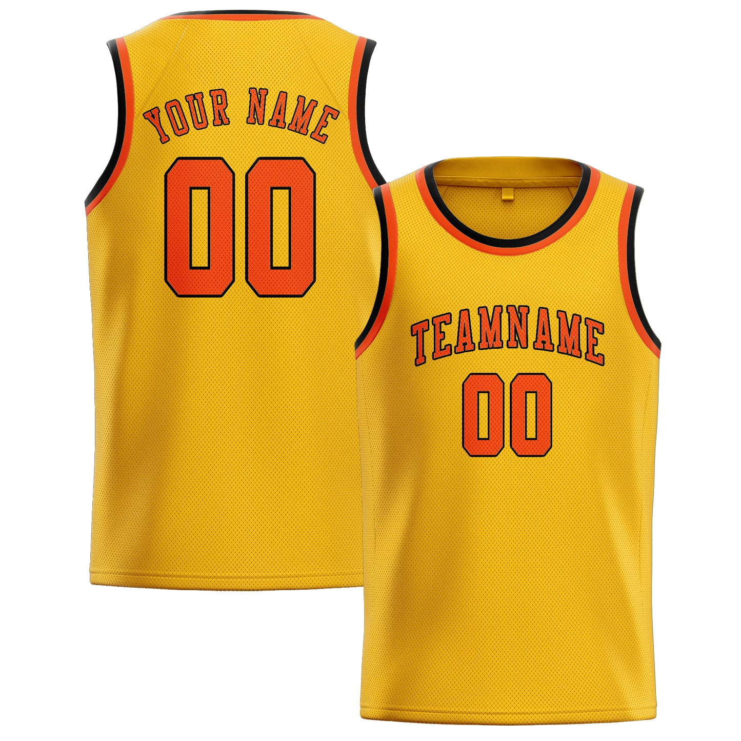 Custom Gold Orange Red Basketball Jersey