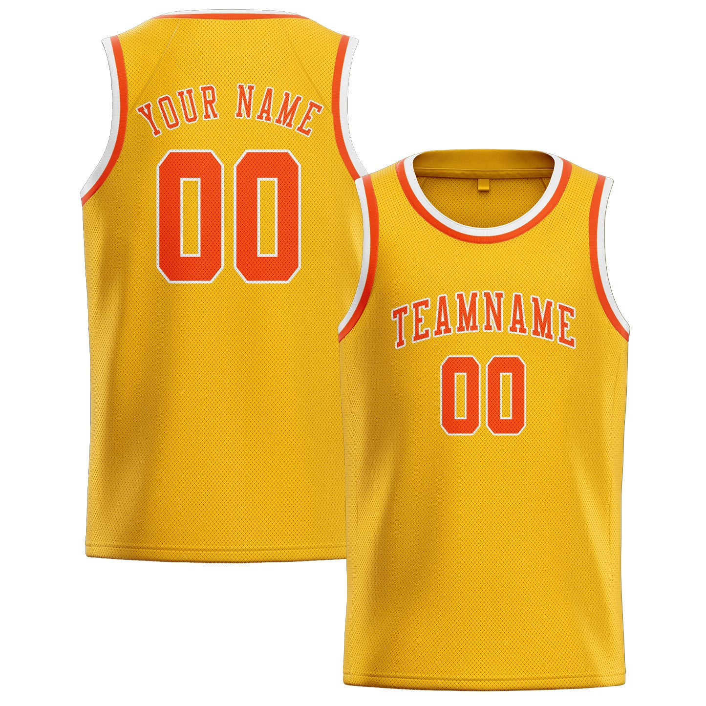 Custom Gold Orange Red Basketball Jersey