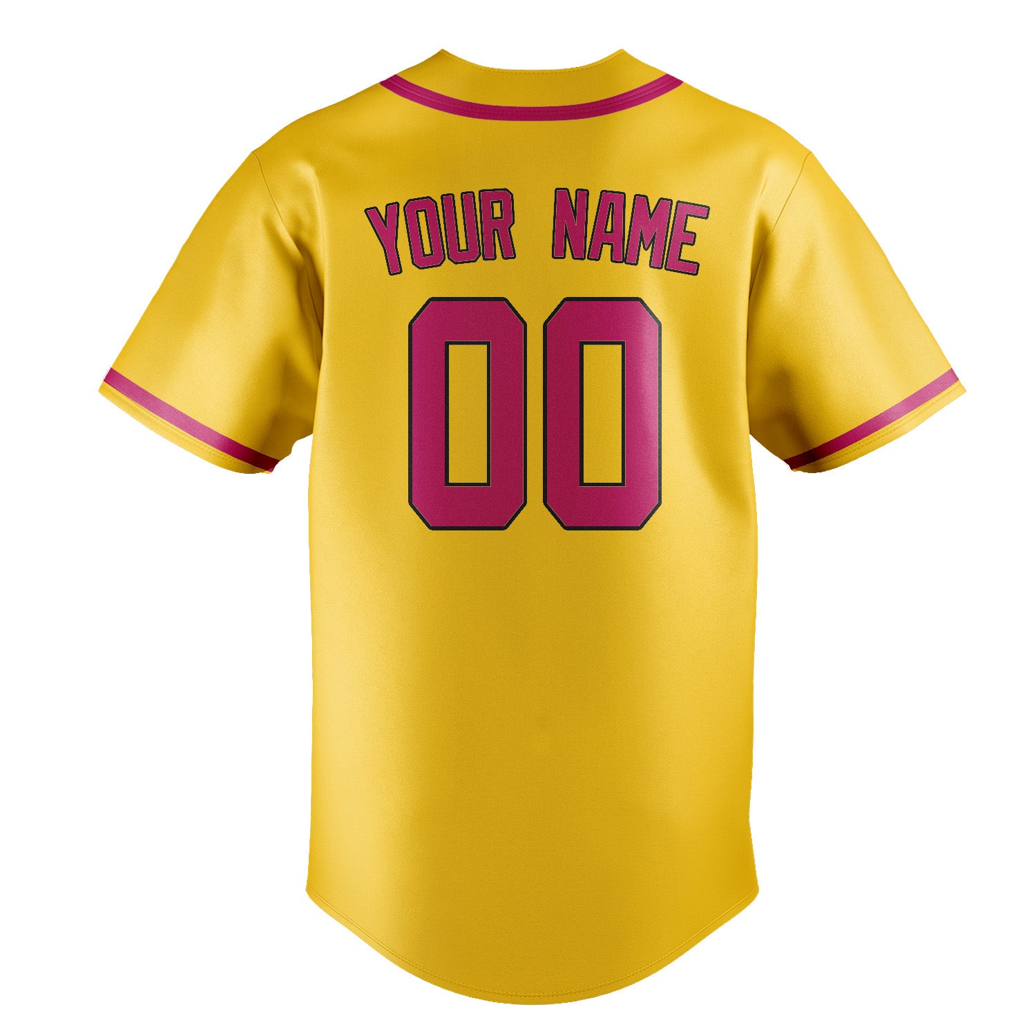 Custom Gold Pink Baseball Jersey