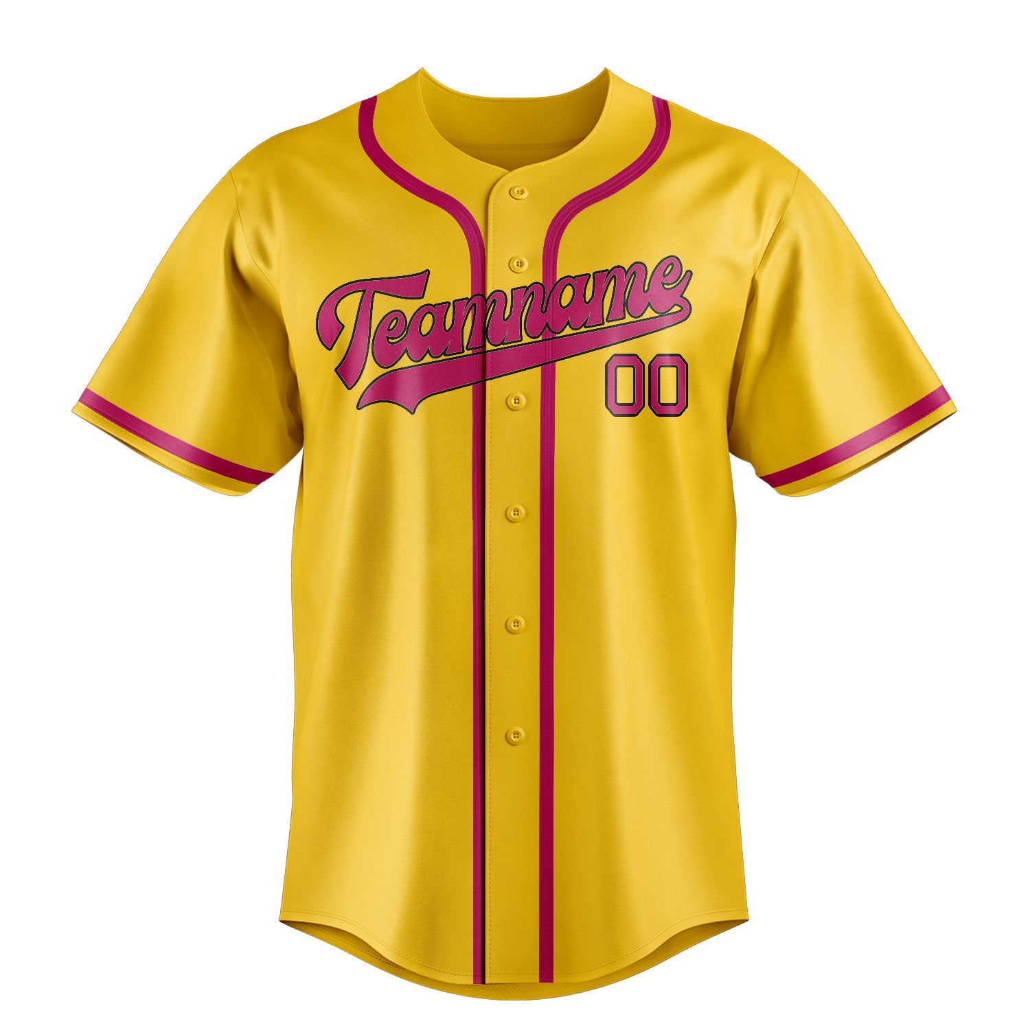 Custom Gold Pink Baseball Jersey