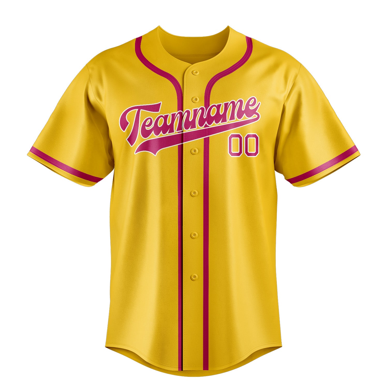 Custom Gold Pink Baseball Jersey