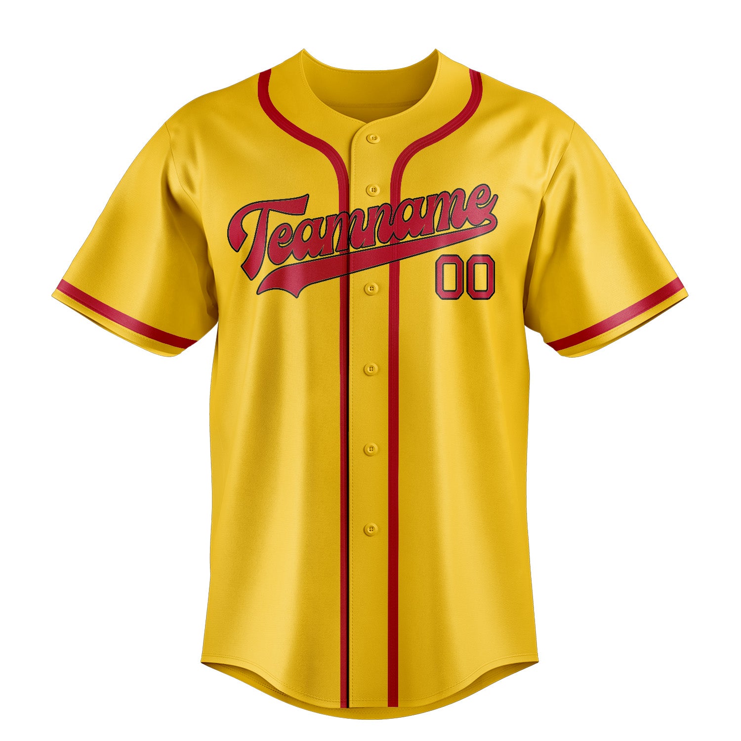 Custom Gold Red Baseball Jersey