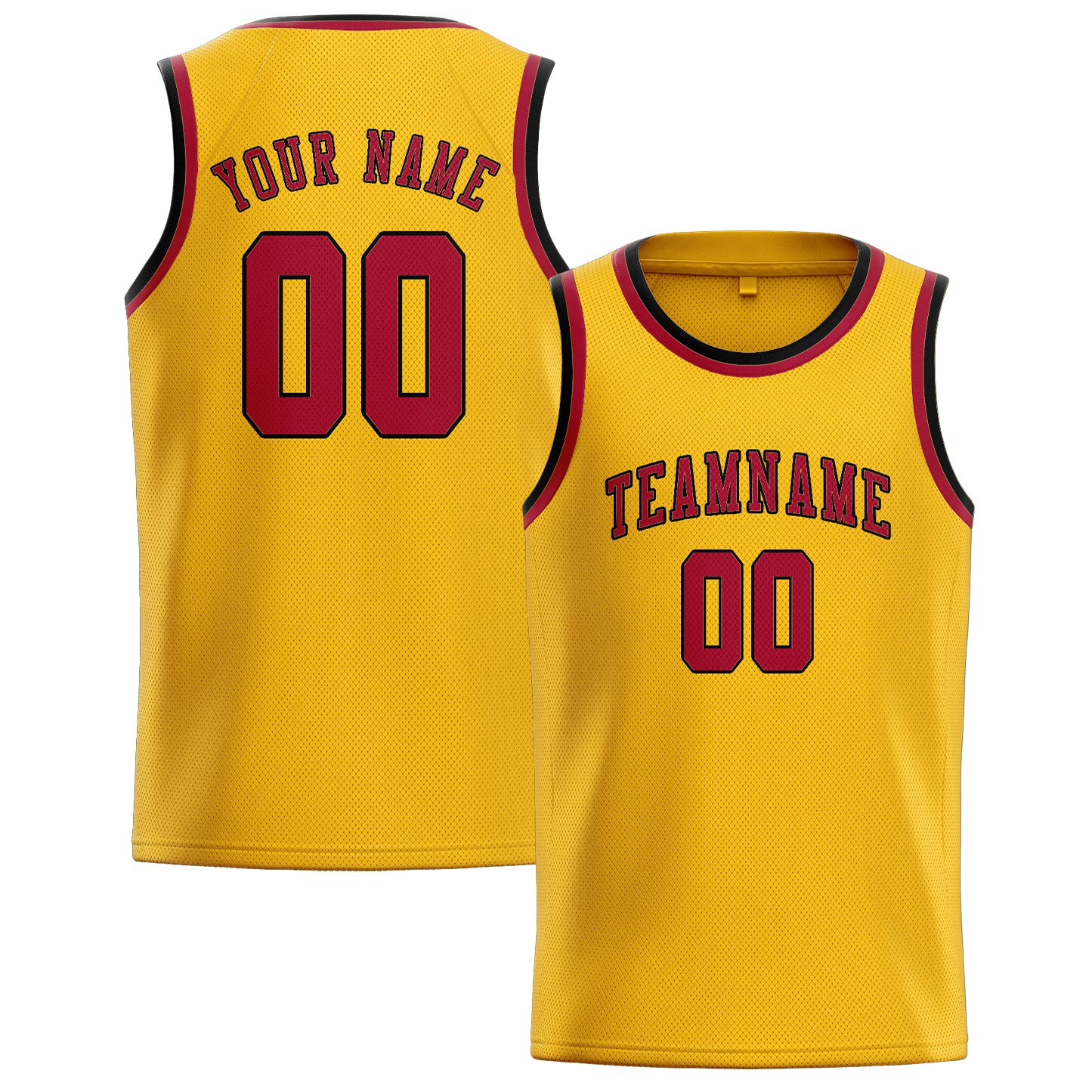 Custom Gold Red Basketball Jersey