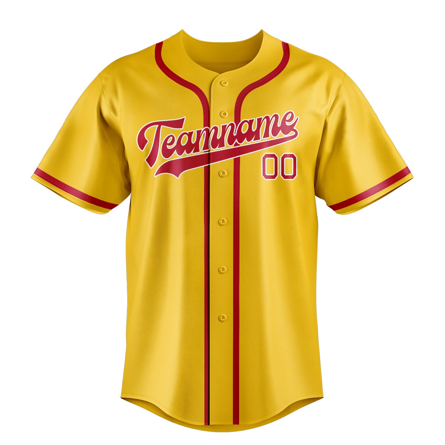 Custom Gold Red Baseball Jersey