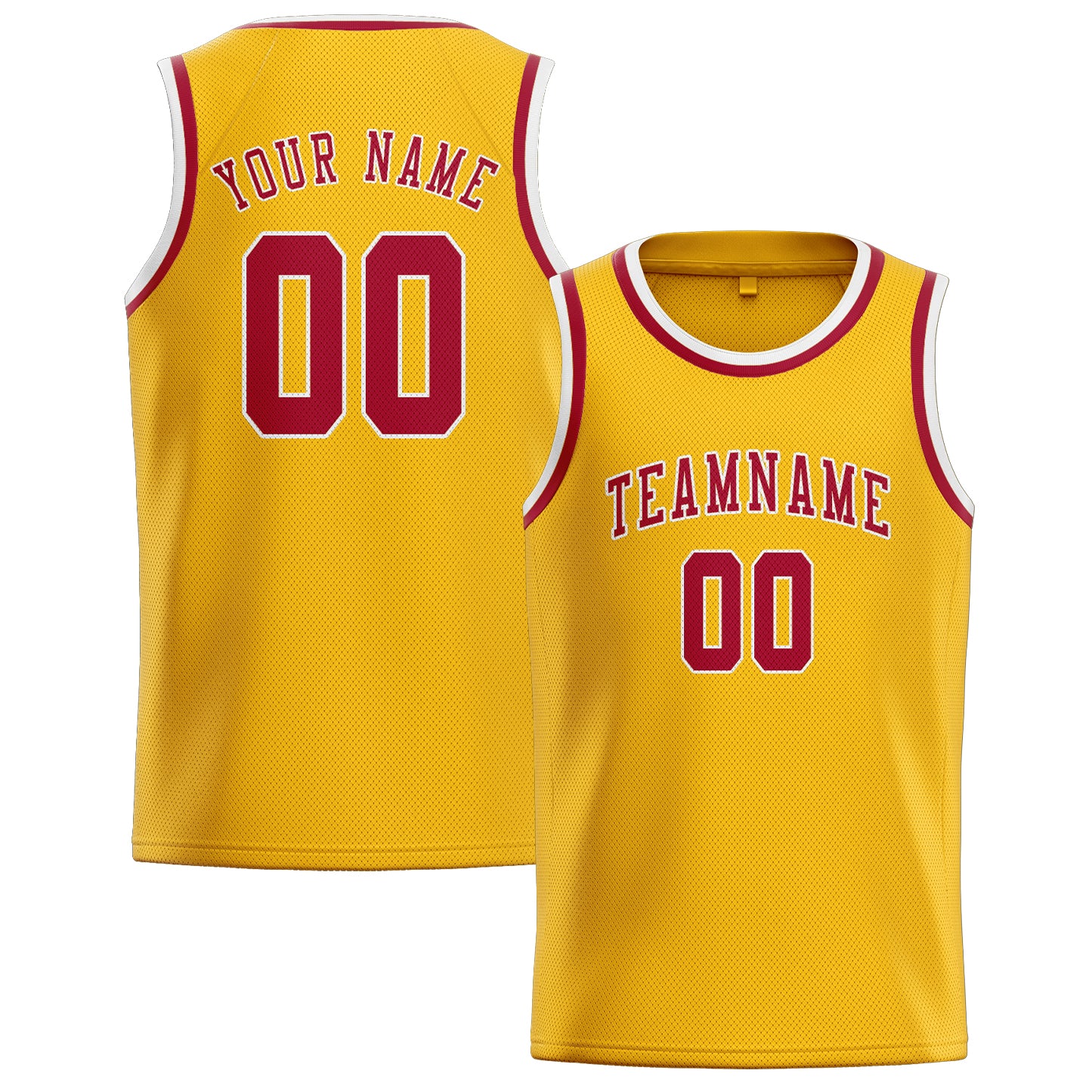 Custom Gold Red Basketball Jersey