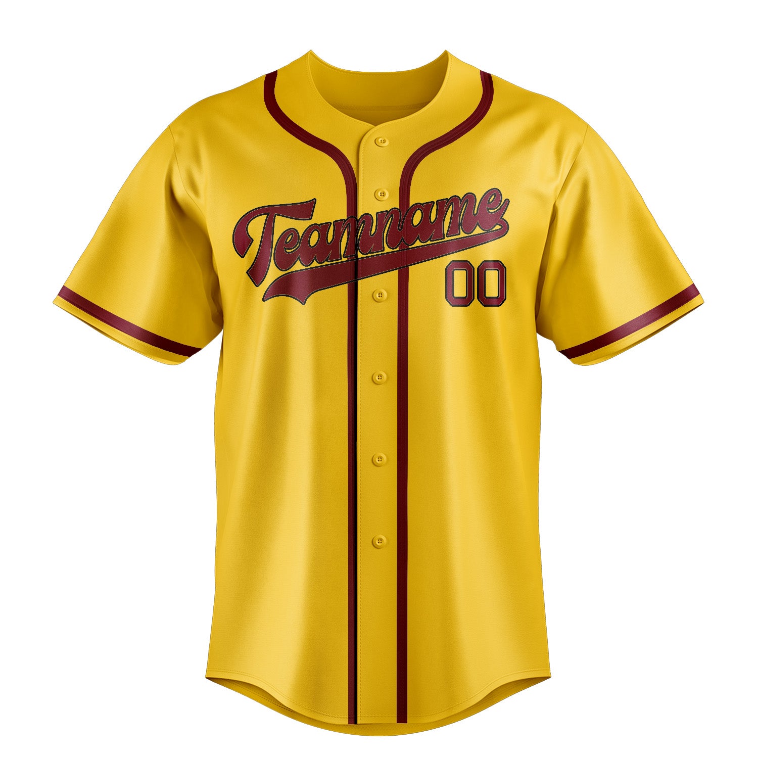 Custom Gold Crimson Red Baseball Jersey