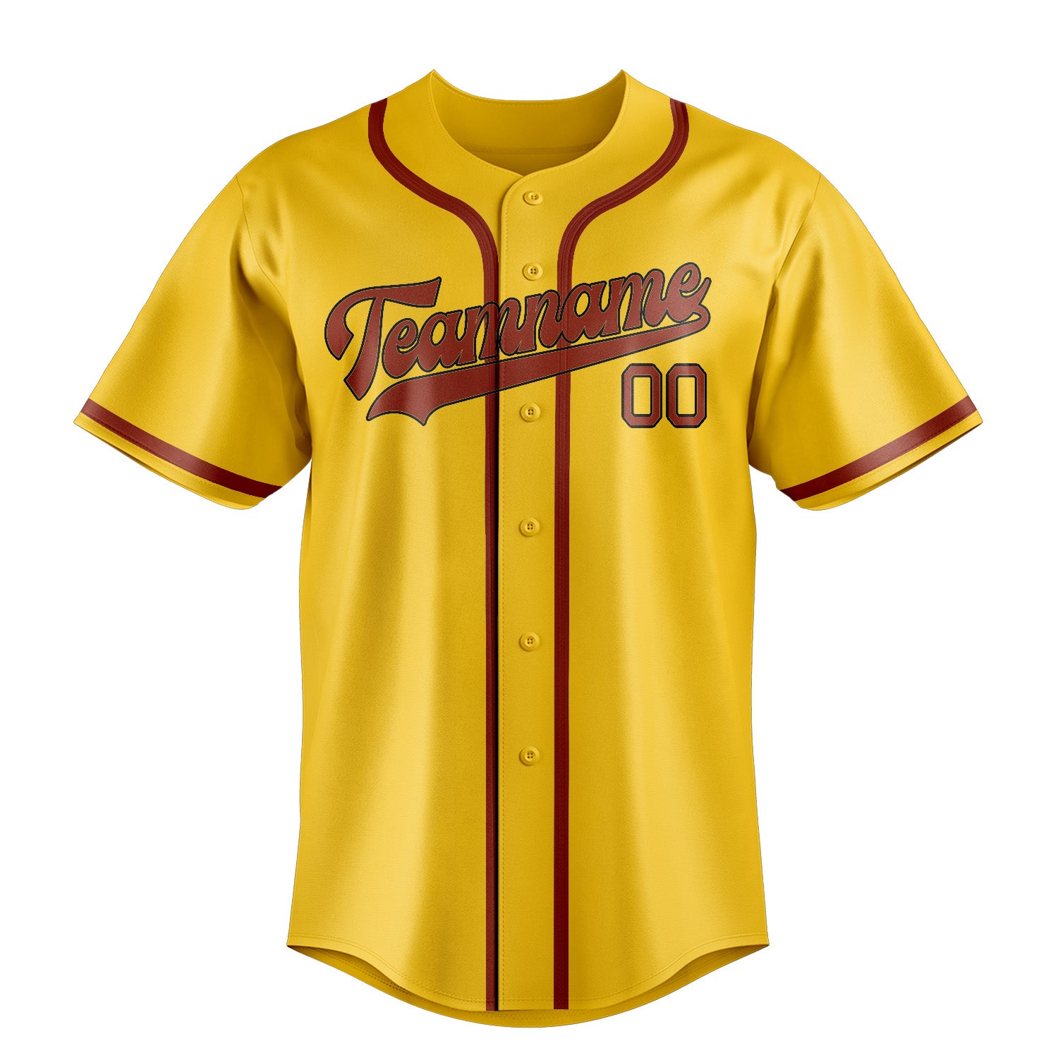 Custom Gold Coral Red Baseball Jersey