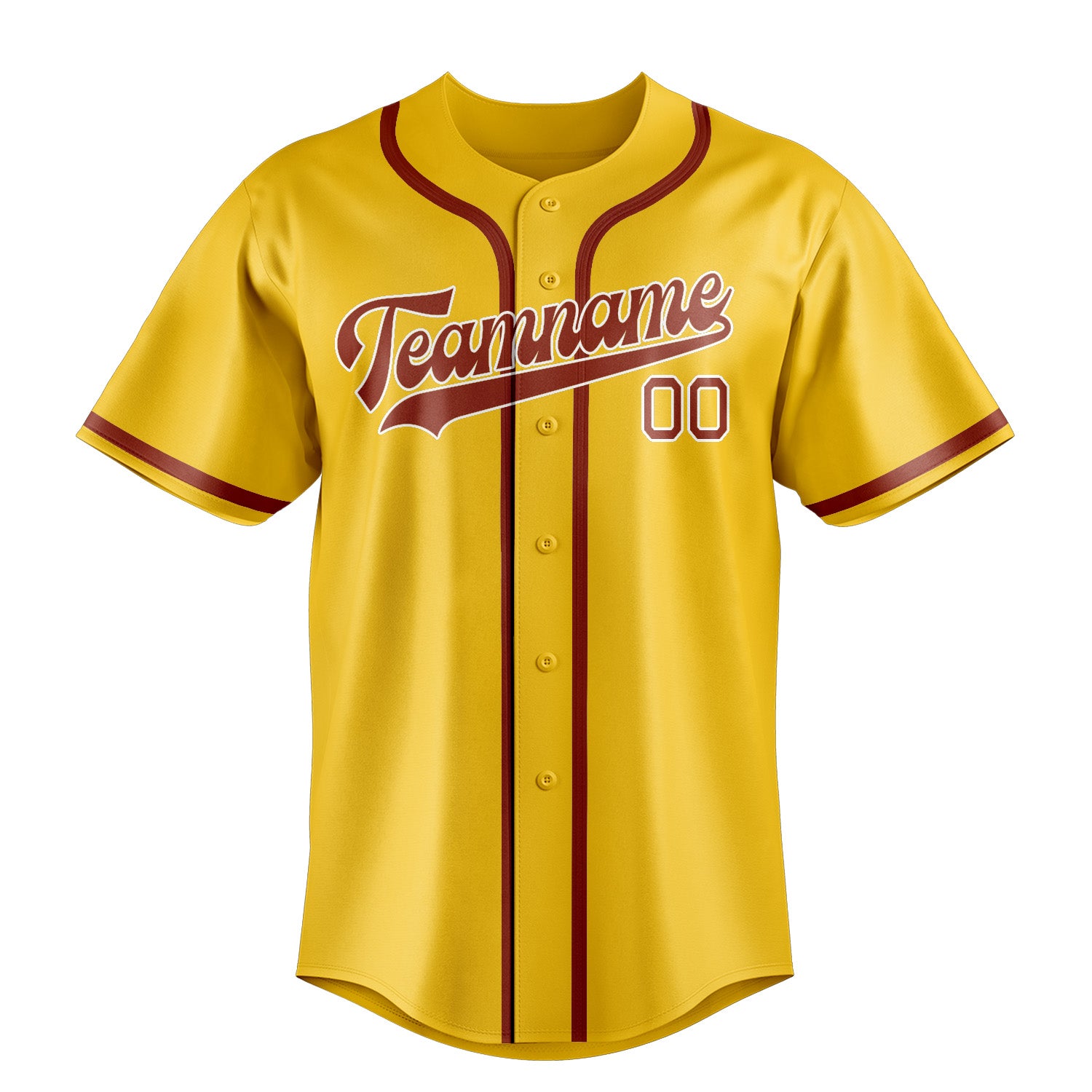 Custom Gold Coral Red Baseball Jersey