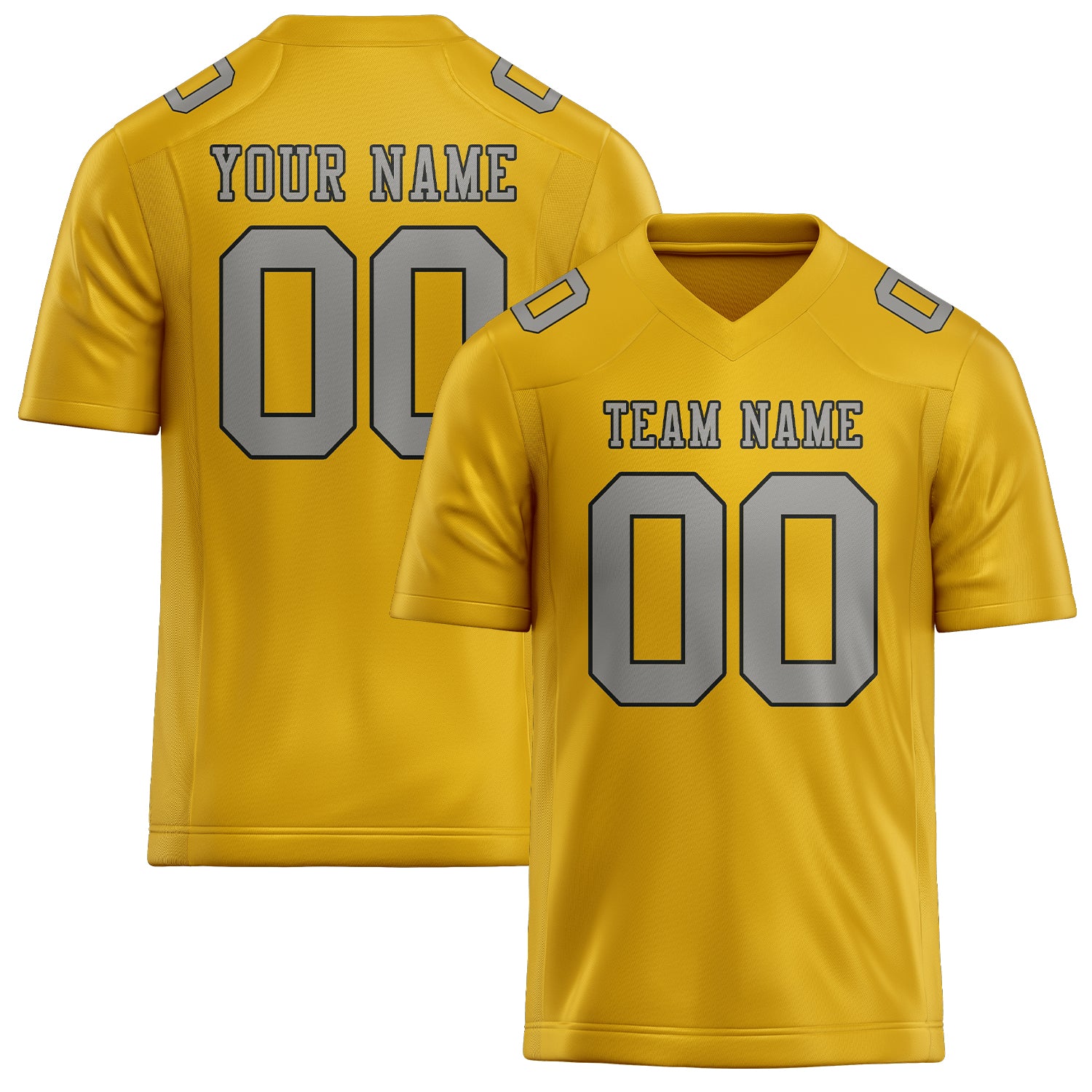 Custom Gold Gray Football Jersey