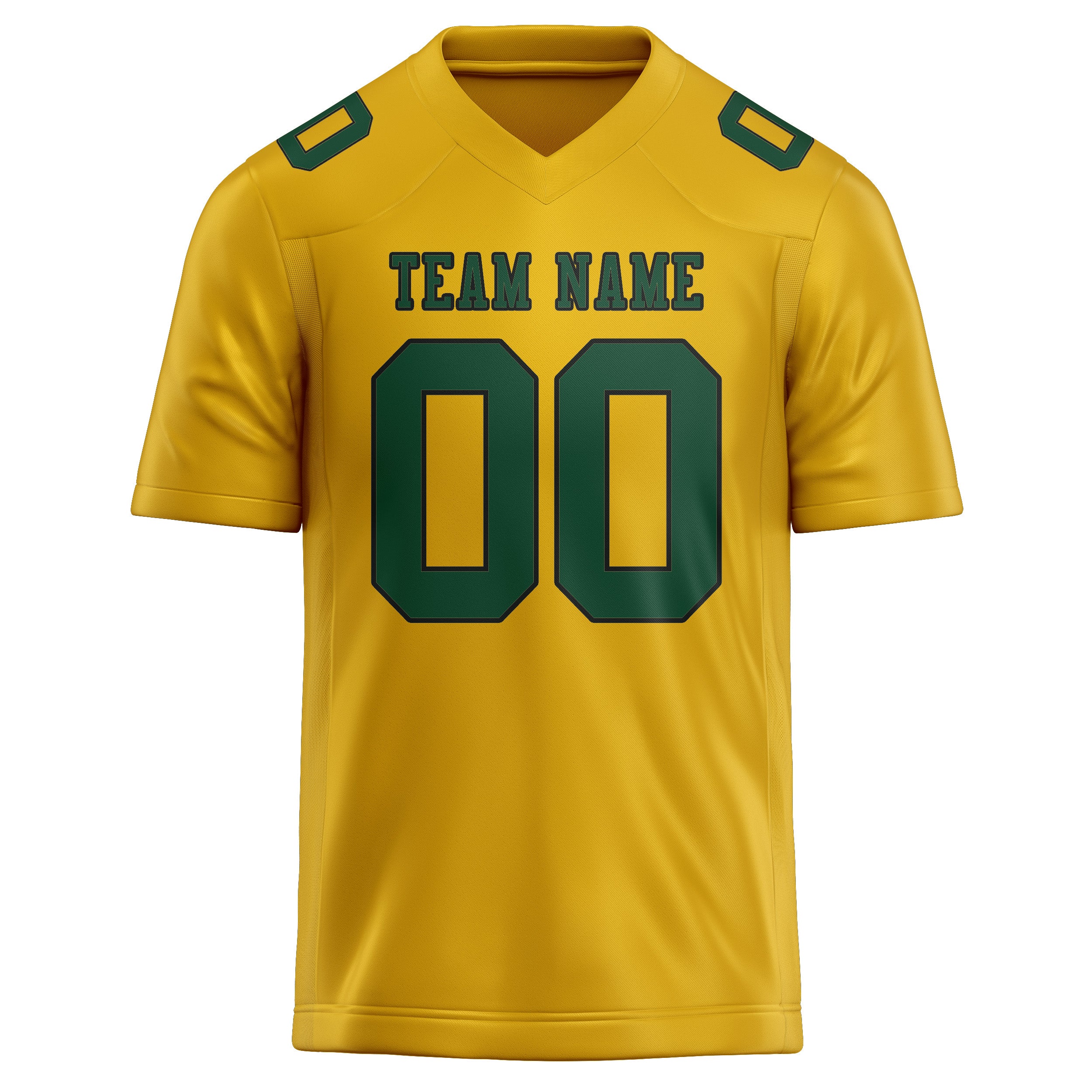 Custom Gold Green Football Jersey