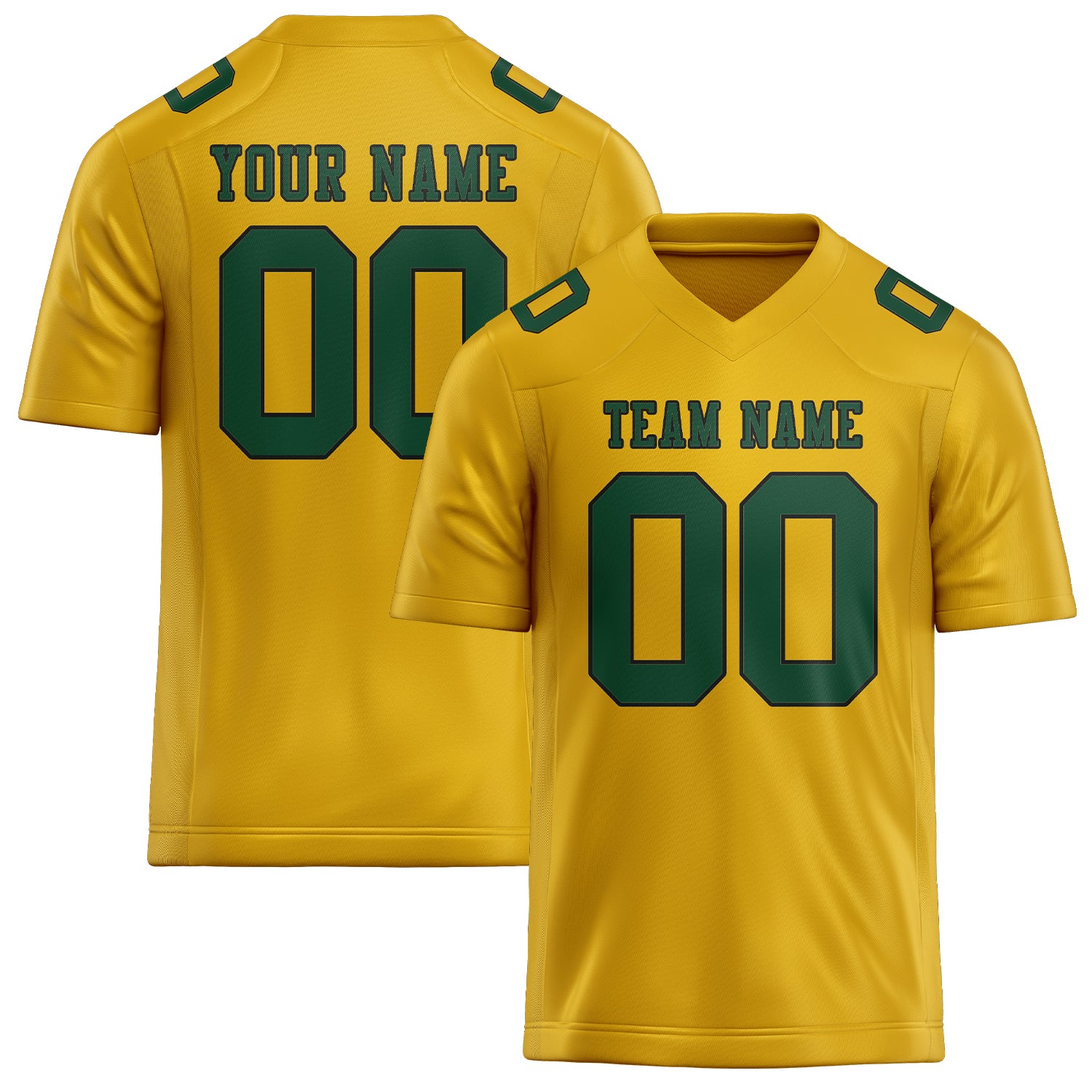 Custom Gold Green Football Jersey