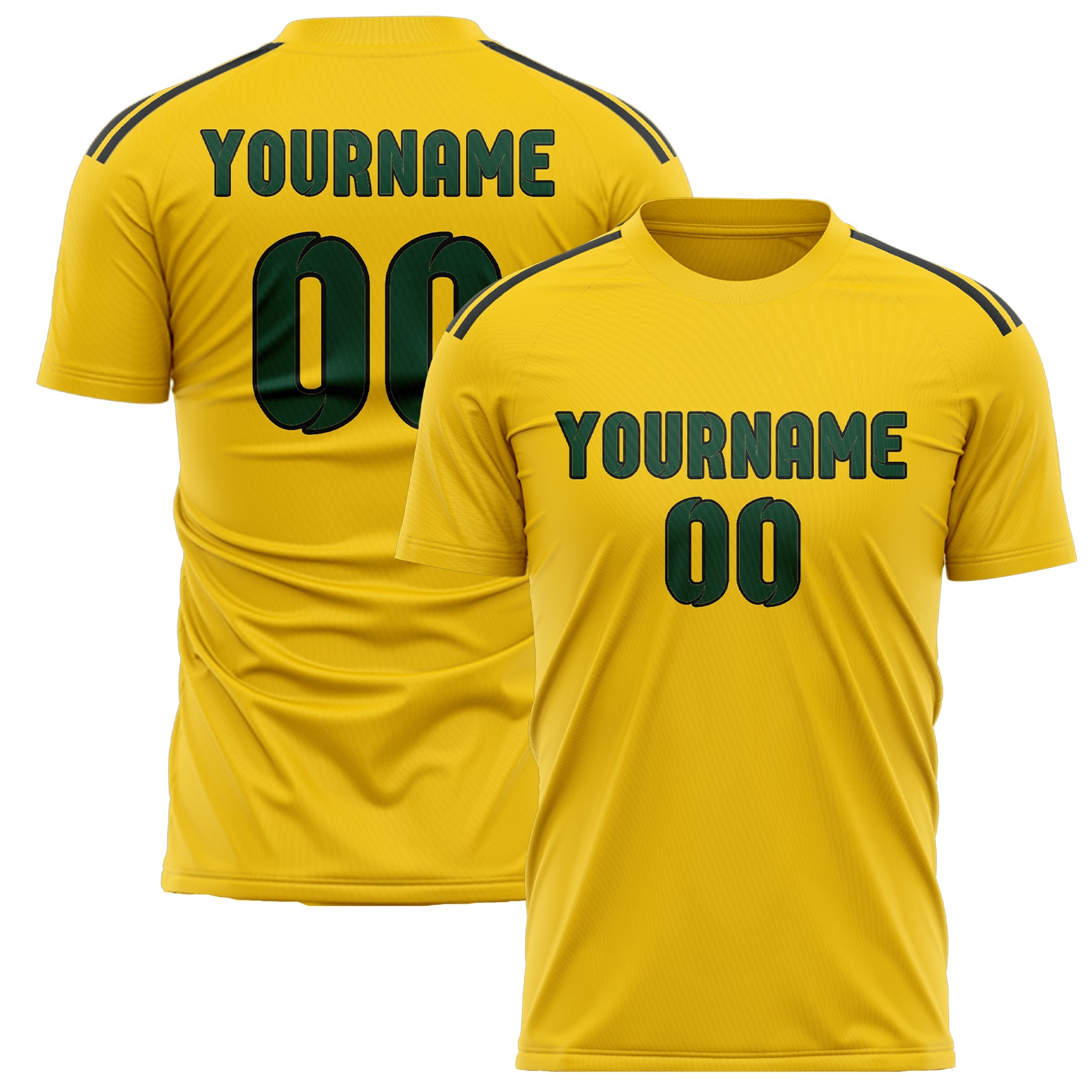 Custom Gold Green Soccer Jersey