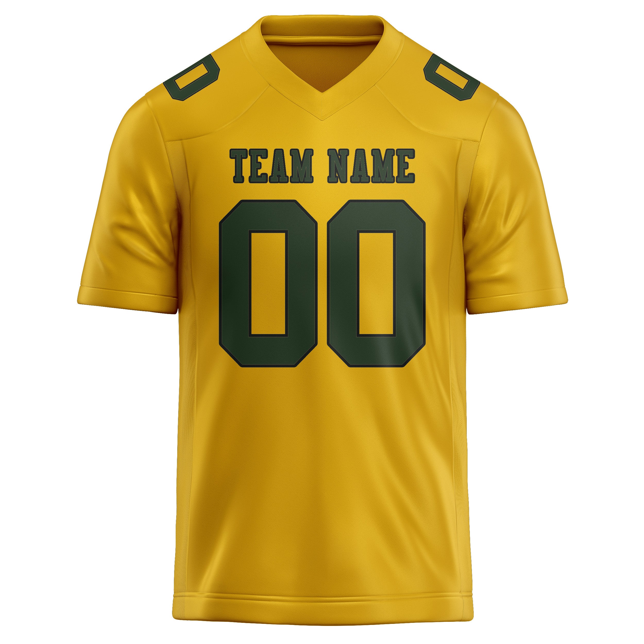 Custom Gold Dark Green Football Jersey