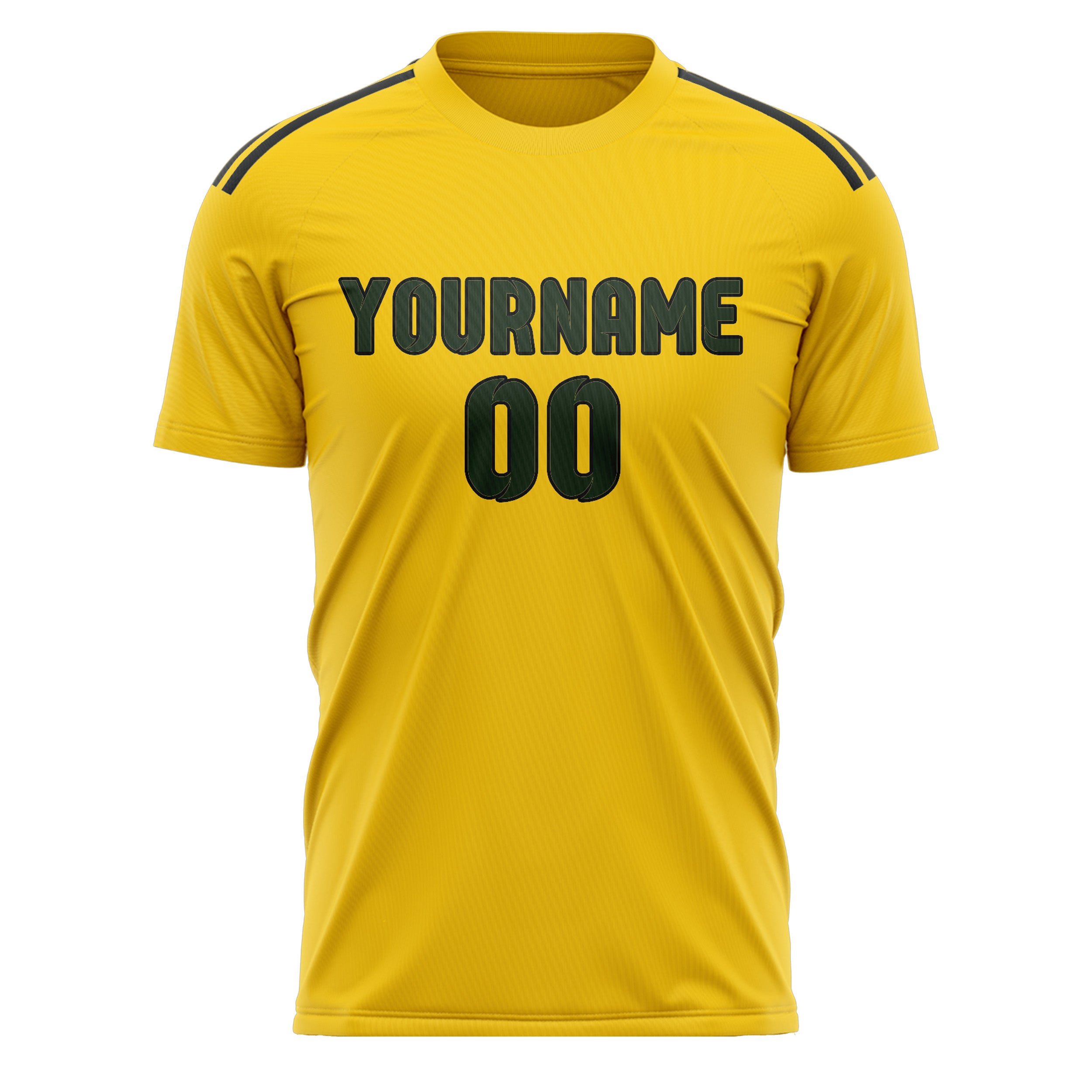 Custom Gold Dark Green Soccer Jersey
