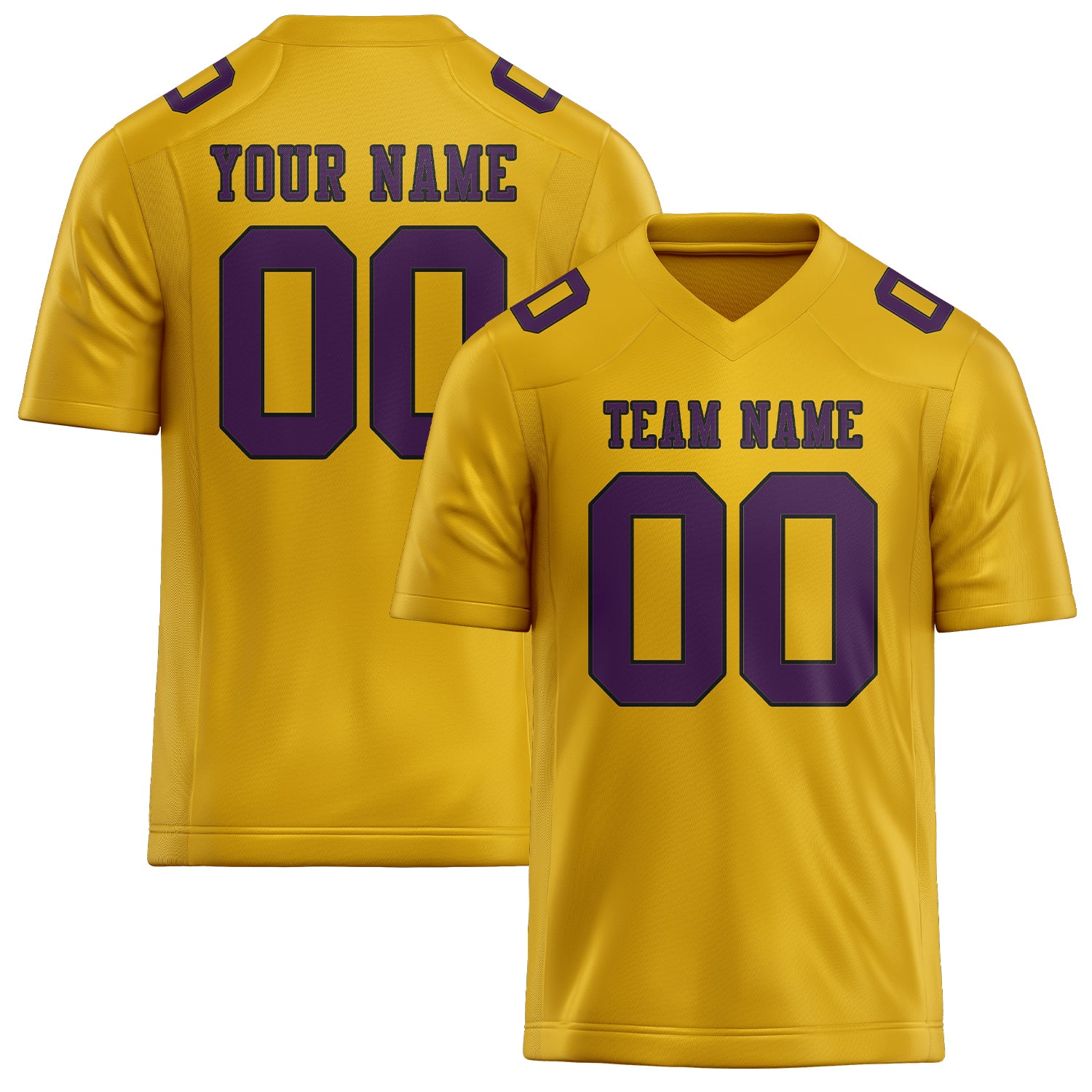 Custom Gold Purple Football Jersey