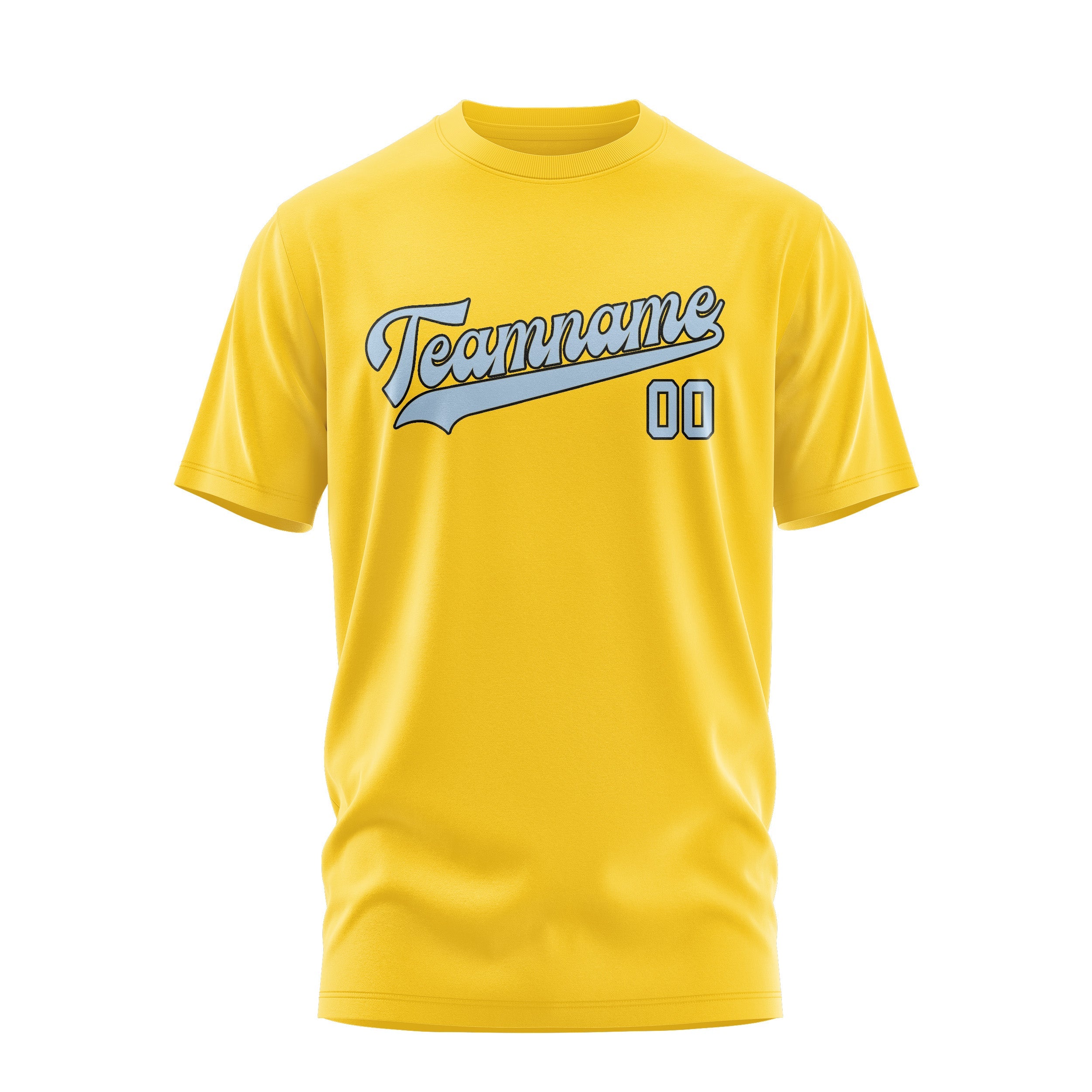 Custom Gold Light Blue T-Shirt