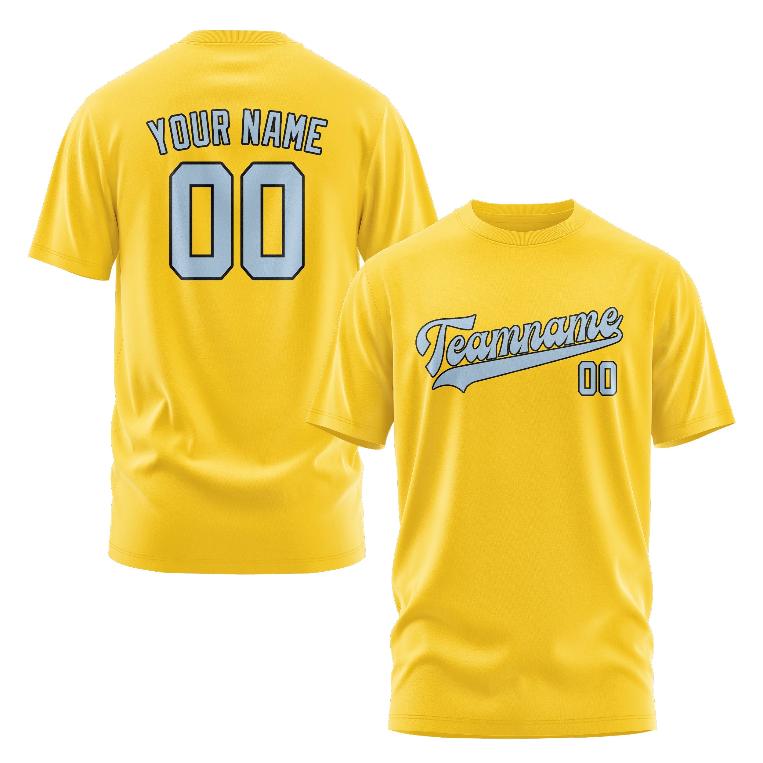 Custom Gold Light Blue T-Shirt